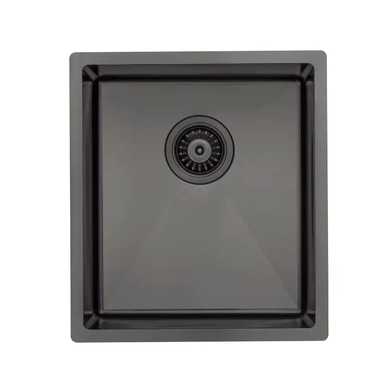 Retto II 390mm x 440mm x 230mm Stainless Steel Sink, Brushed Gunmetal Black - Image 7