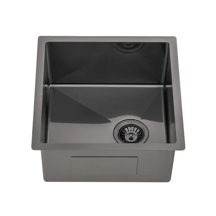 Retto II 450mm x 450mm x 230mm Stainless Steel Sink, Brushed Gunmetal Black - Image 3