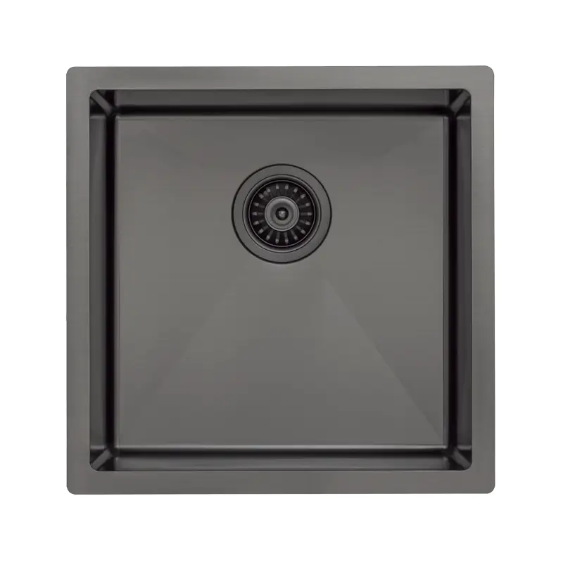 Retto II 450mm x 450mm x 230mm Stainless Steel Sink, Brushed Gunmetal Black - Image 7