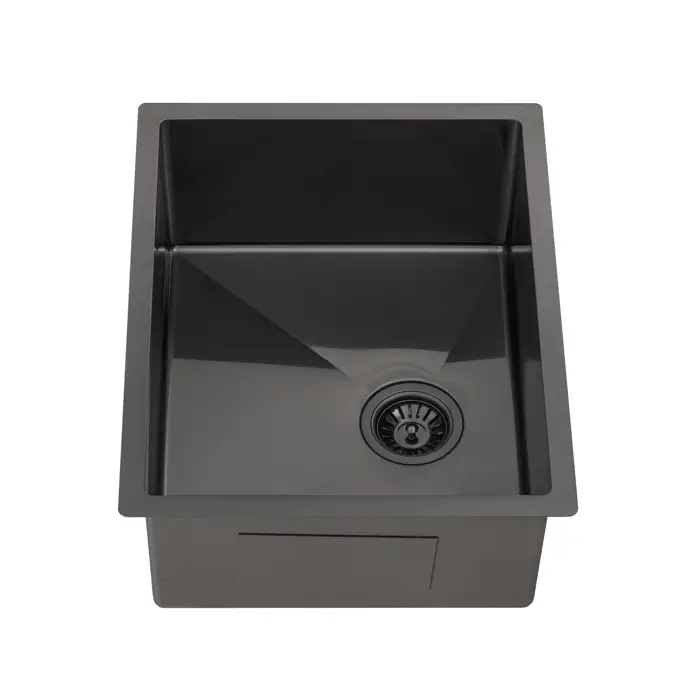 Retto II 550mm x 450mm x 230mm Stainless Steel Sink, Brushed Gunmetal Black - Image 3