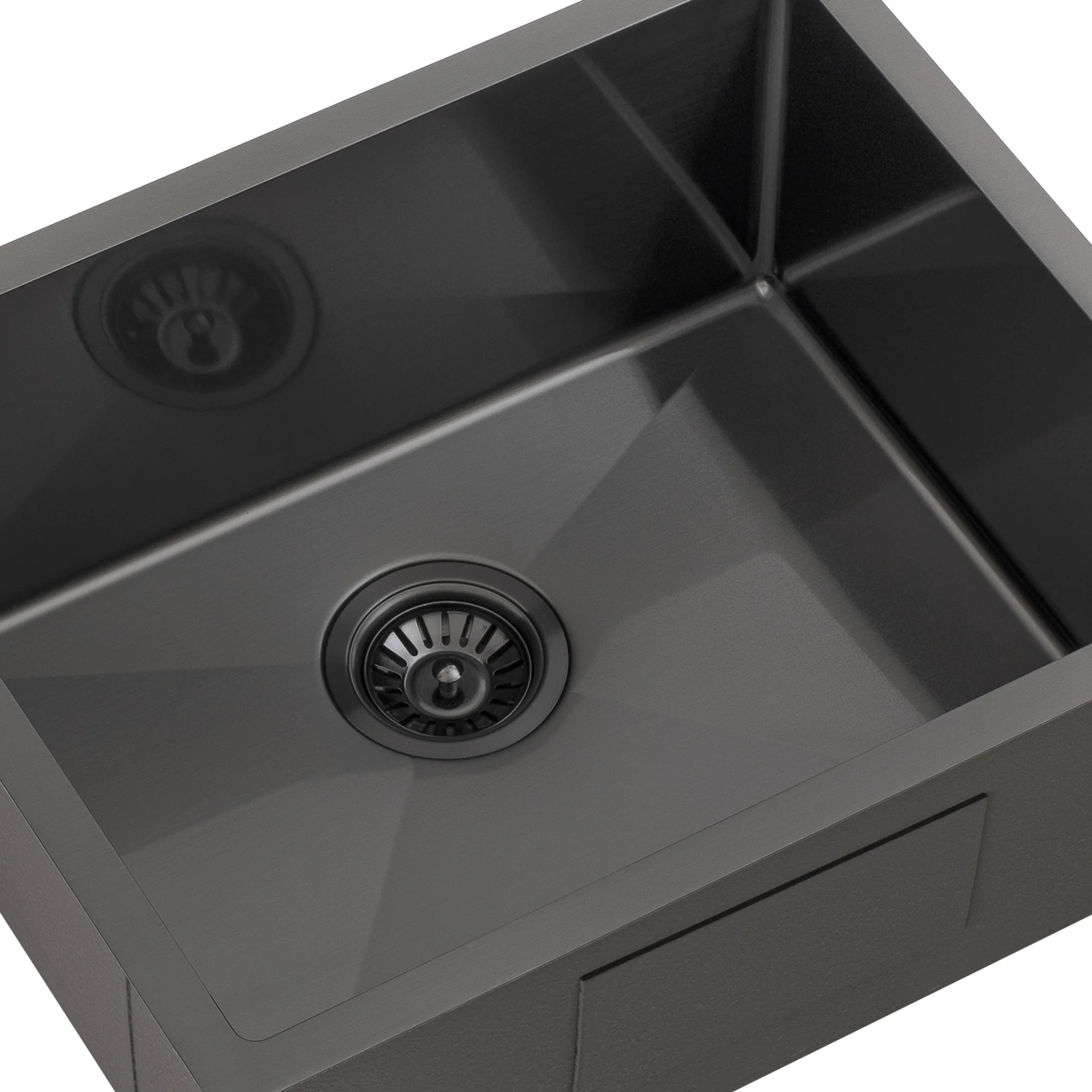 Retto II 550mm x 450mm x 230mm Stainless Steel Sink, Brushed Gunmetal Black - Image 6