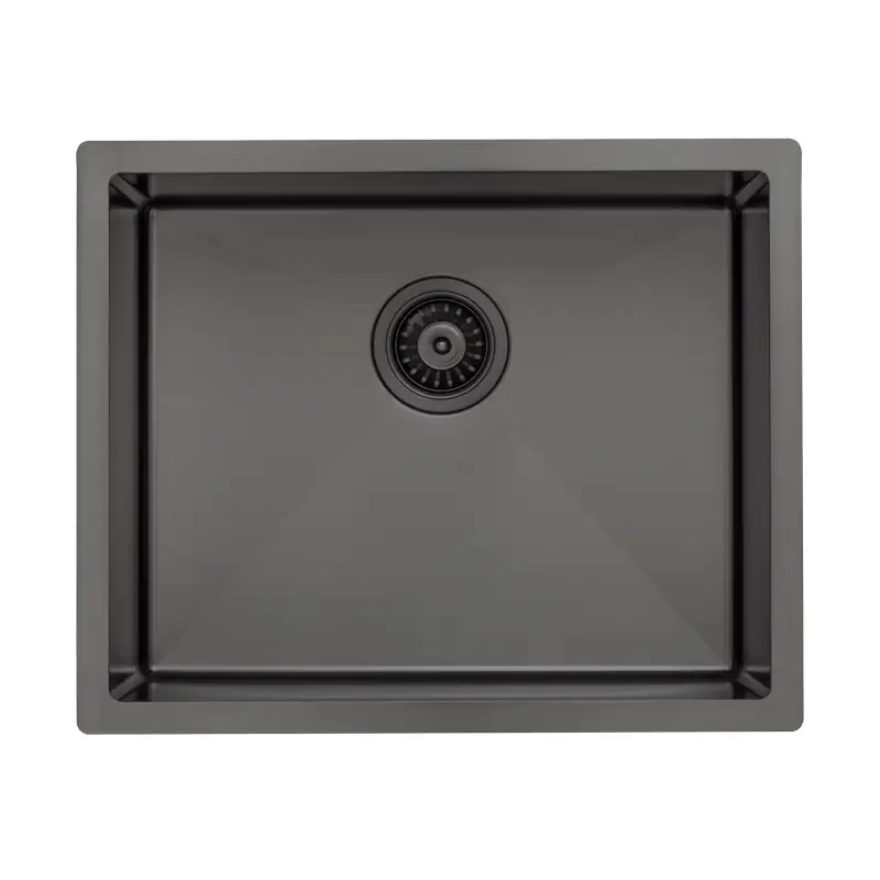 Retto II 550mm x 450mm x 230mm Stainless Steel Sink, Brushed Gunmetal Black - Image 7
