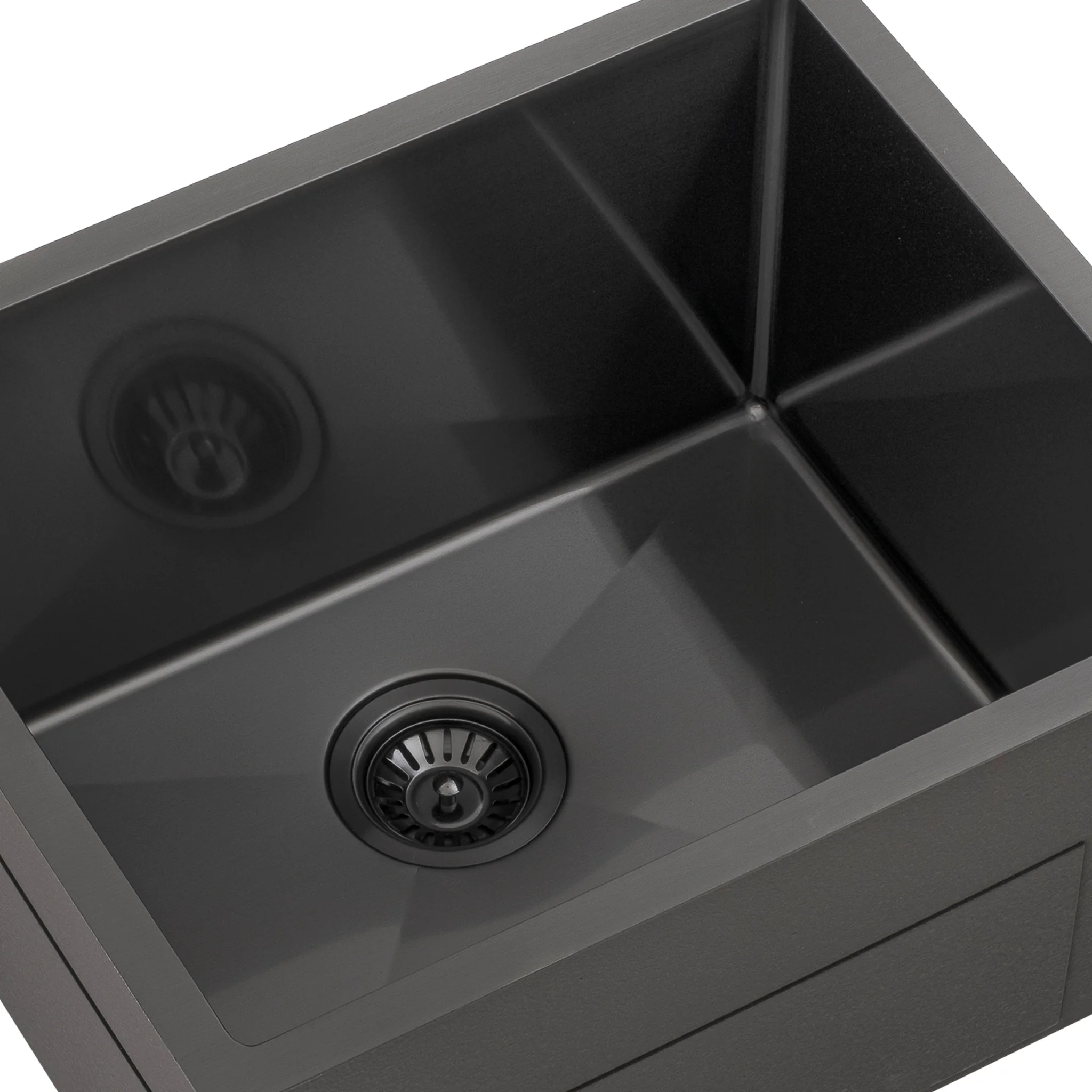 Retto II 550mm x 450mm x 300mm Extra Height Stainless Steel Sink, Brushed Gunmetal Black - Image 6