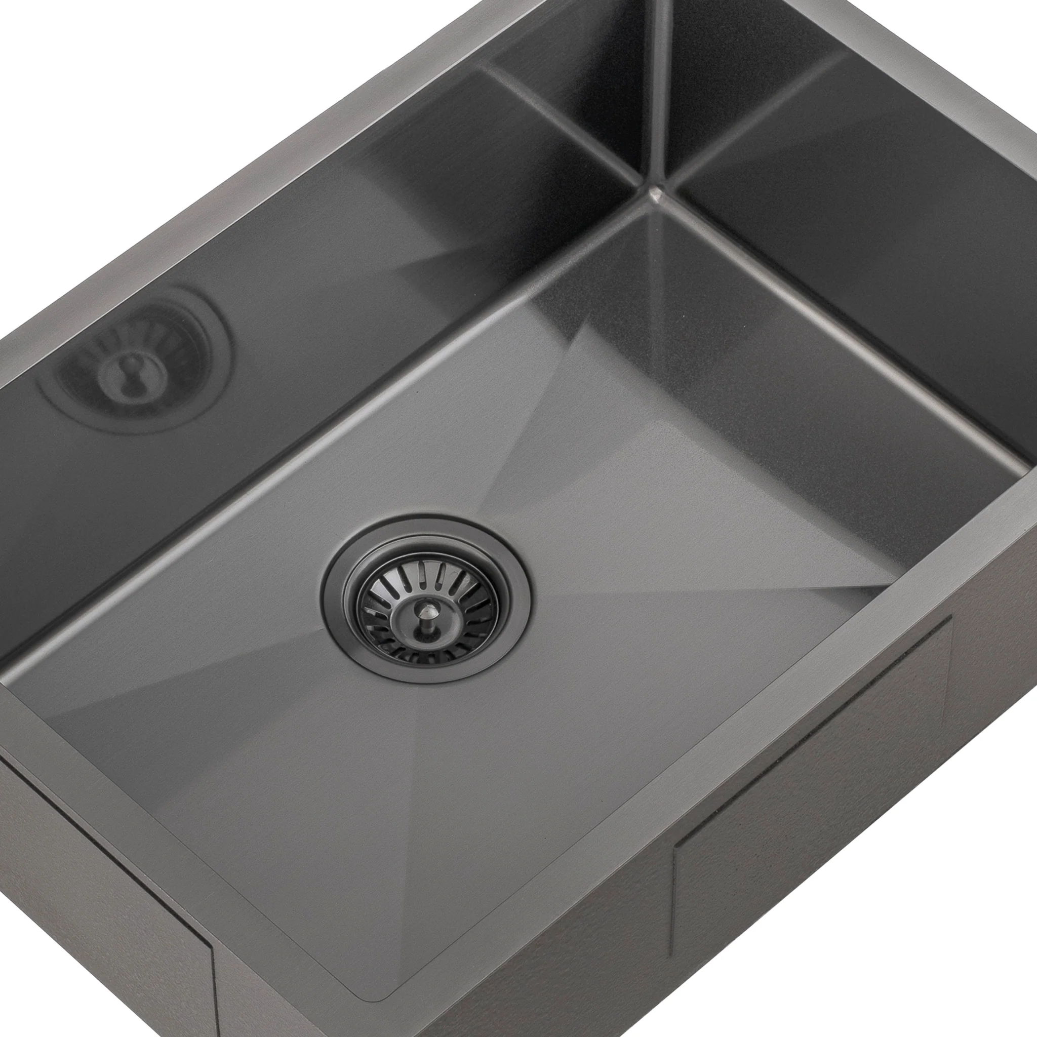 Retto II 650mm x 450mm x 230mm Stainless Steel Sink, Brushed Gunmetal Black - Image 6