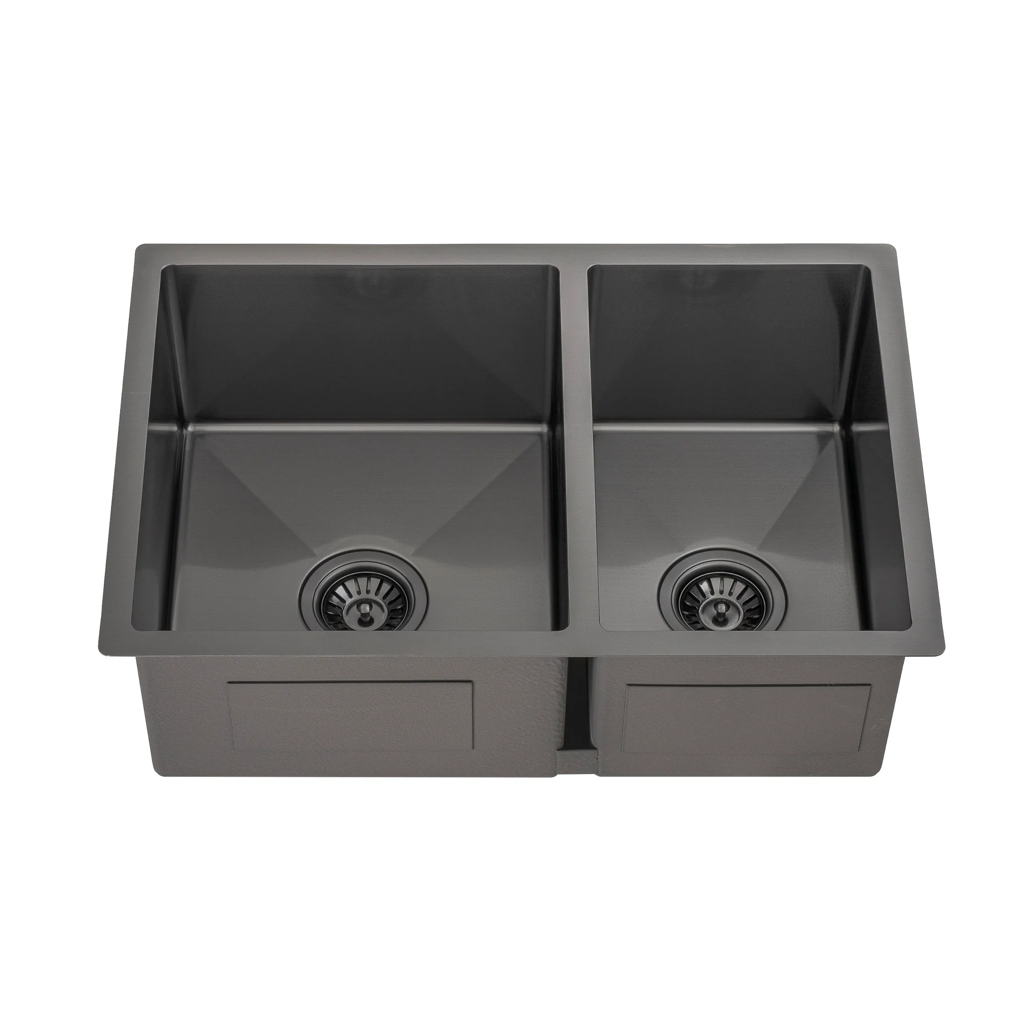 Retto II 675mm x 450mm x 230mm Stainless Steel Double Sink, Brushed Gunmetal Black - Image 5