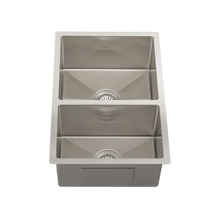 Retto II 675mm x 450mm x 230mm Stainless Steel Double Sink, Brushed SS Nickel - Image 3