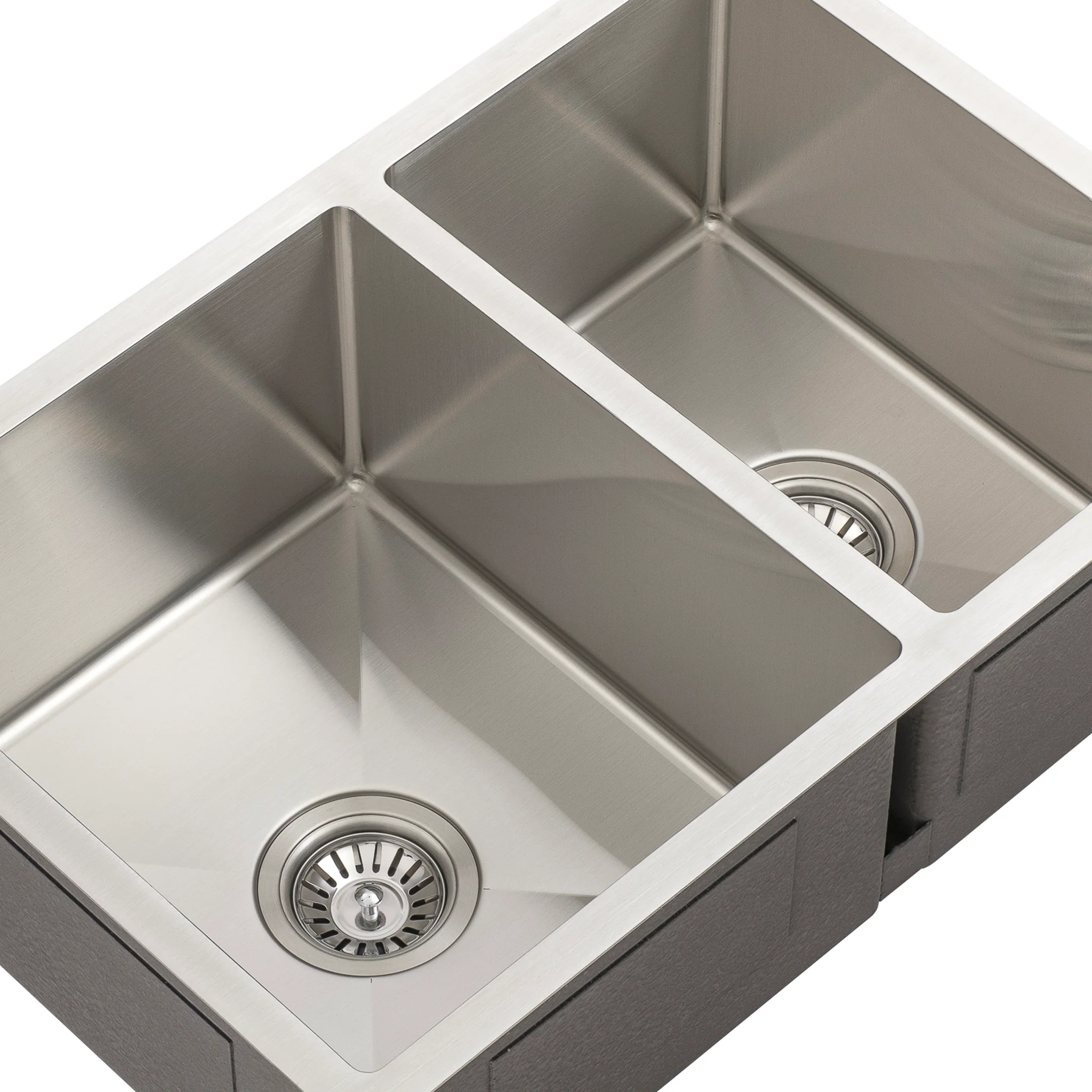 Retto II 675mm x 450mm x 230mm Stainless Steel Double Sink, Brushed SS Nickel - Image 6