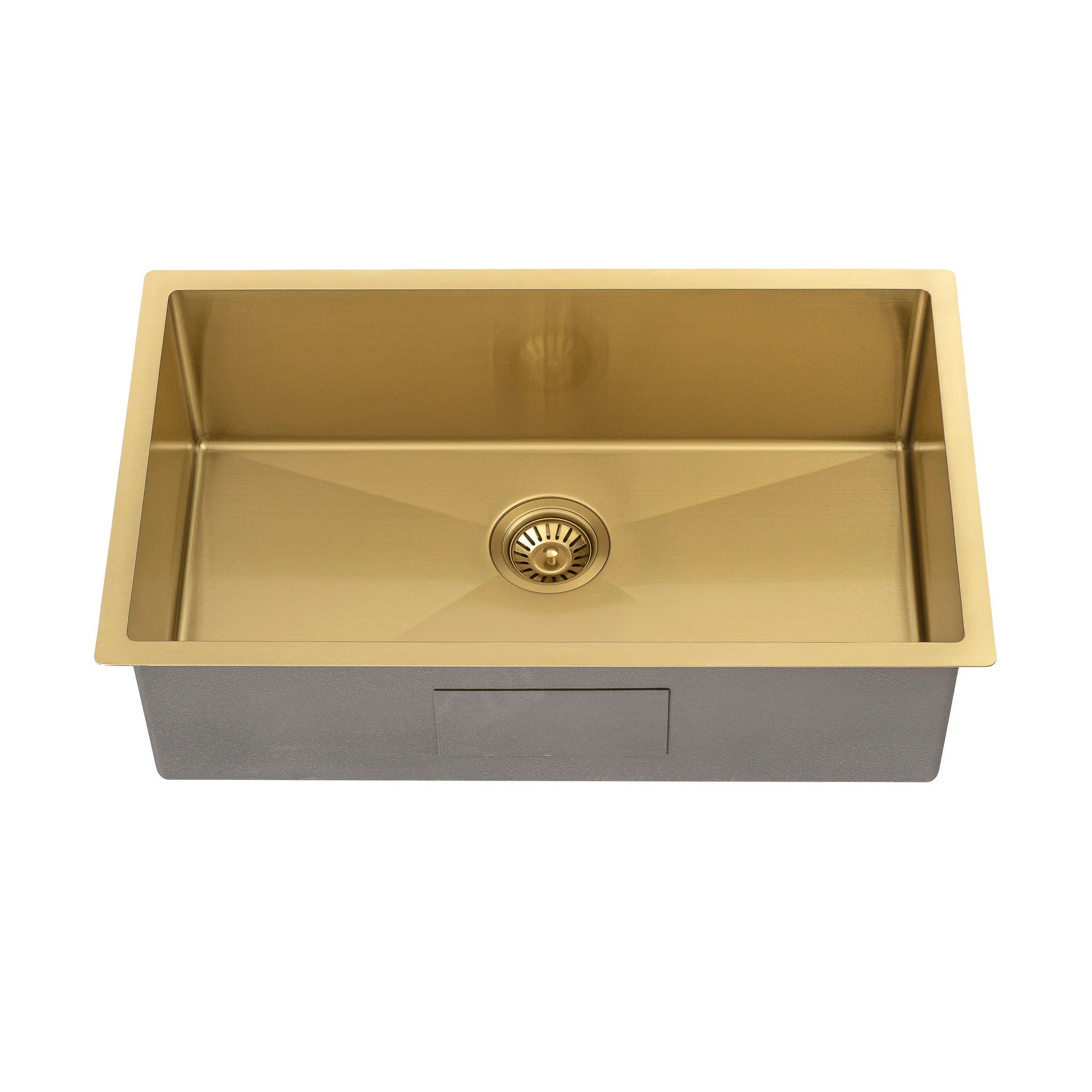 Retto II 750mm x 450mm x 230mm Stainless Steel Sink, Brushed Brass Gold - Image 5