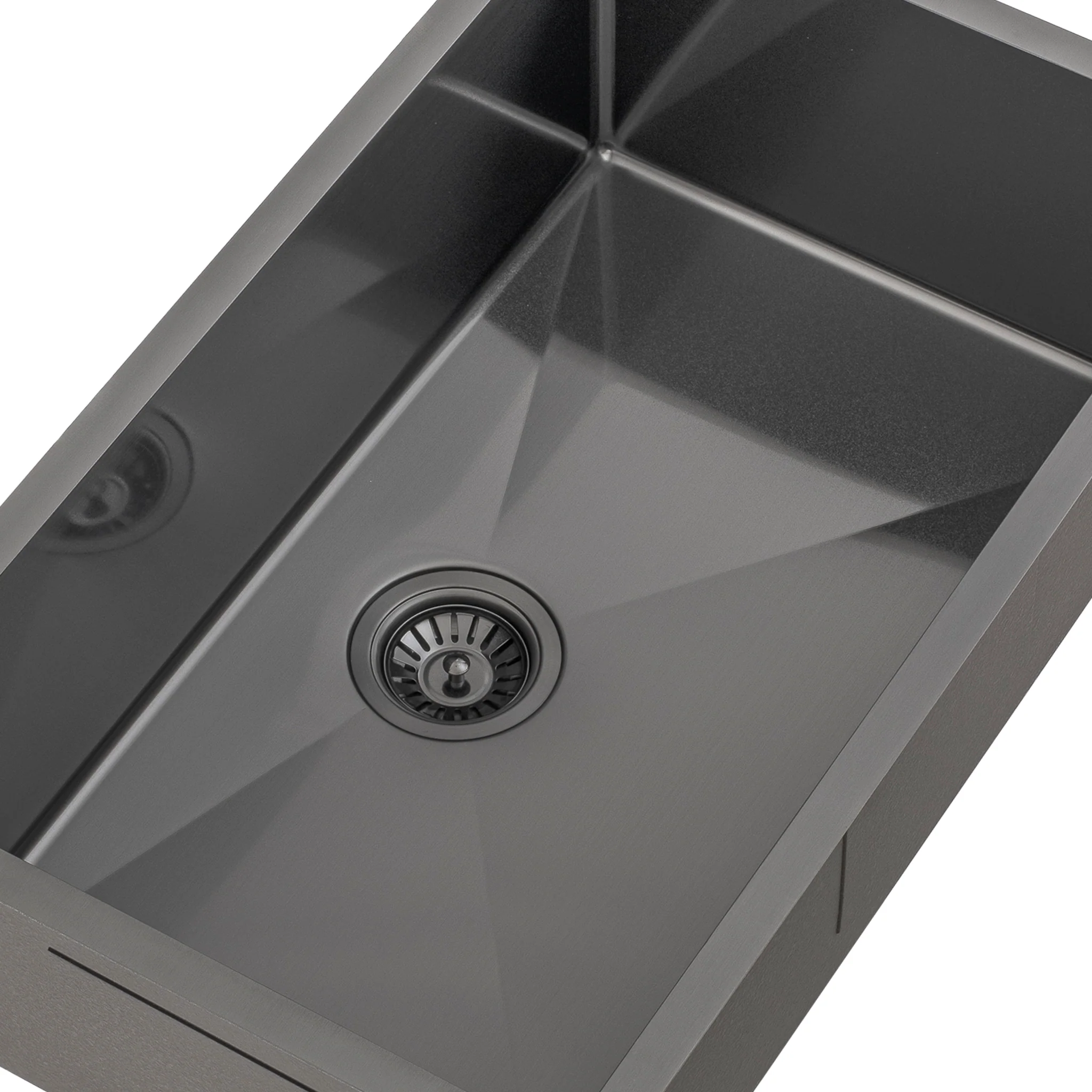 Retto II 750mm x 450mm x 230mm Stainless Steel Sink, Brushed Gunmetal Black - Image 6