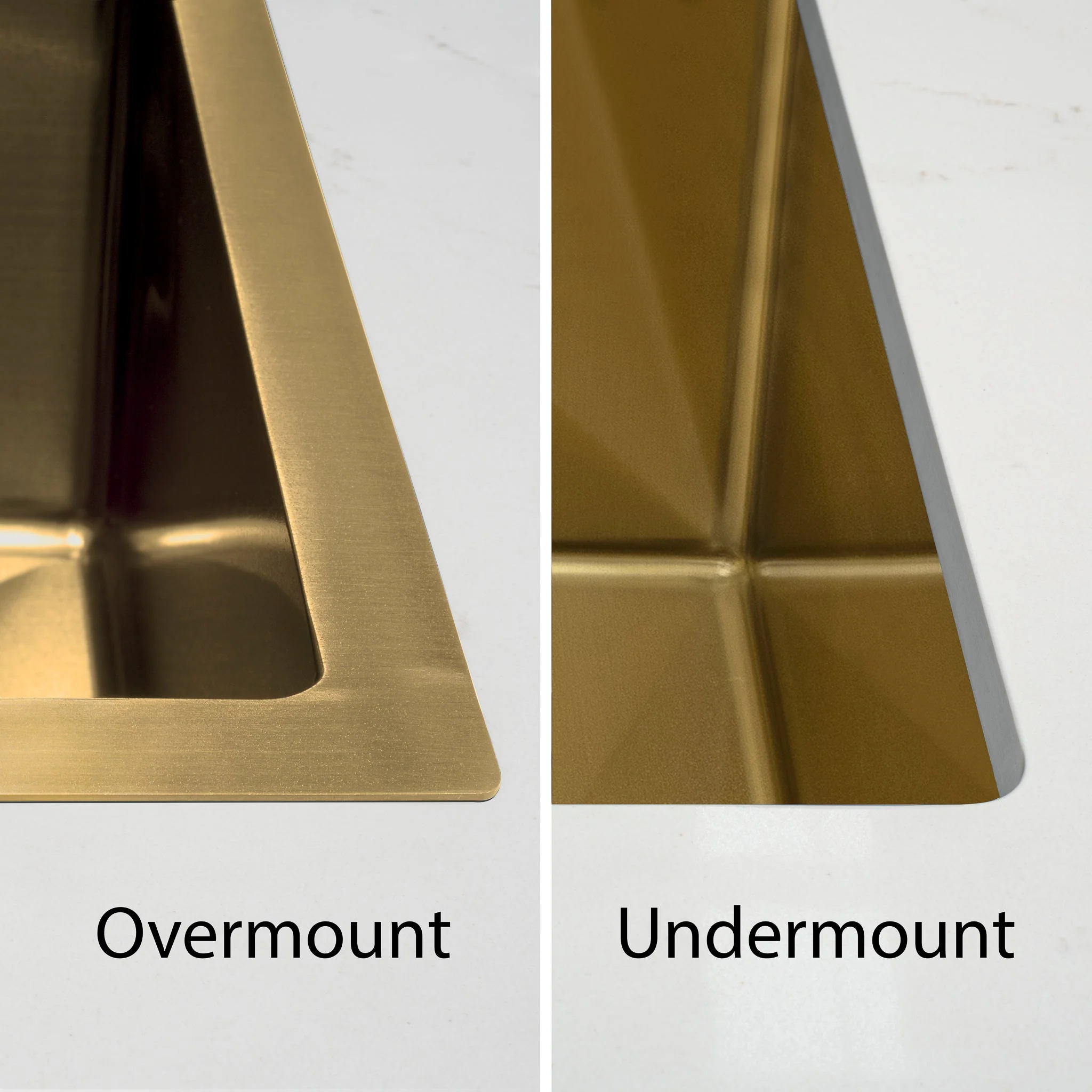 Retto II 775mm x 450mm x 230mm Stainless Steel Double Sink, Brushed Brass Gold - Image 8