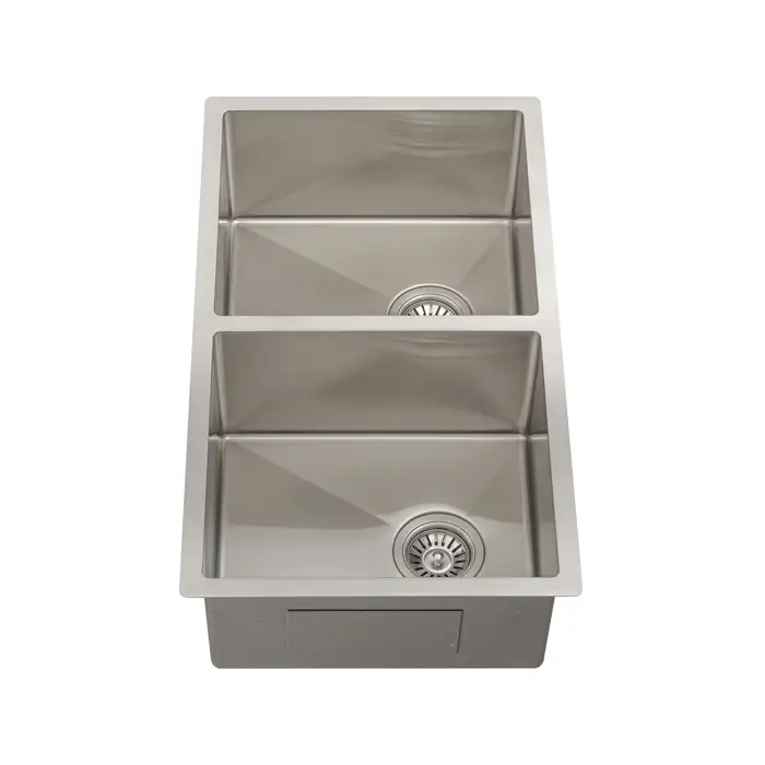 Retto II 775mm x 450mm x 230mm Stainless Steel Double Sink, Brushed SS Nickel - Image 3