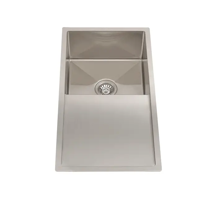 Retto II 850mm x 450mm x 230mm Stainless Steel Sink with Drainer, Brushed SS Nickel - Image 3