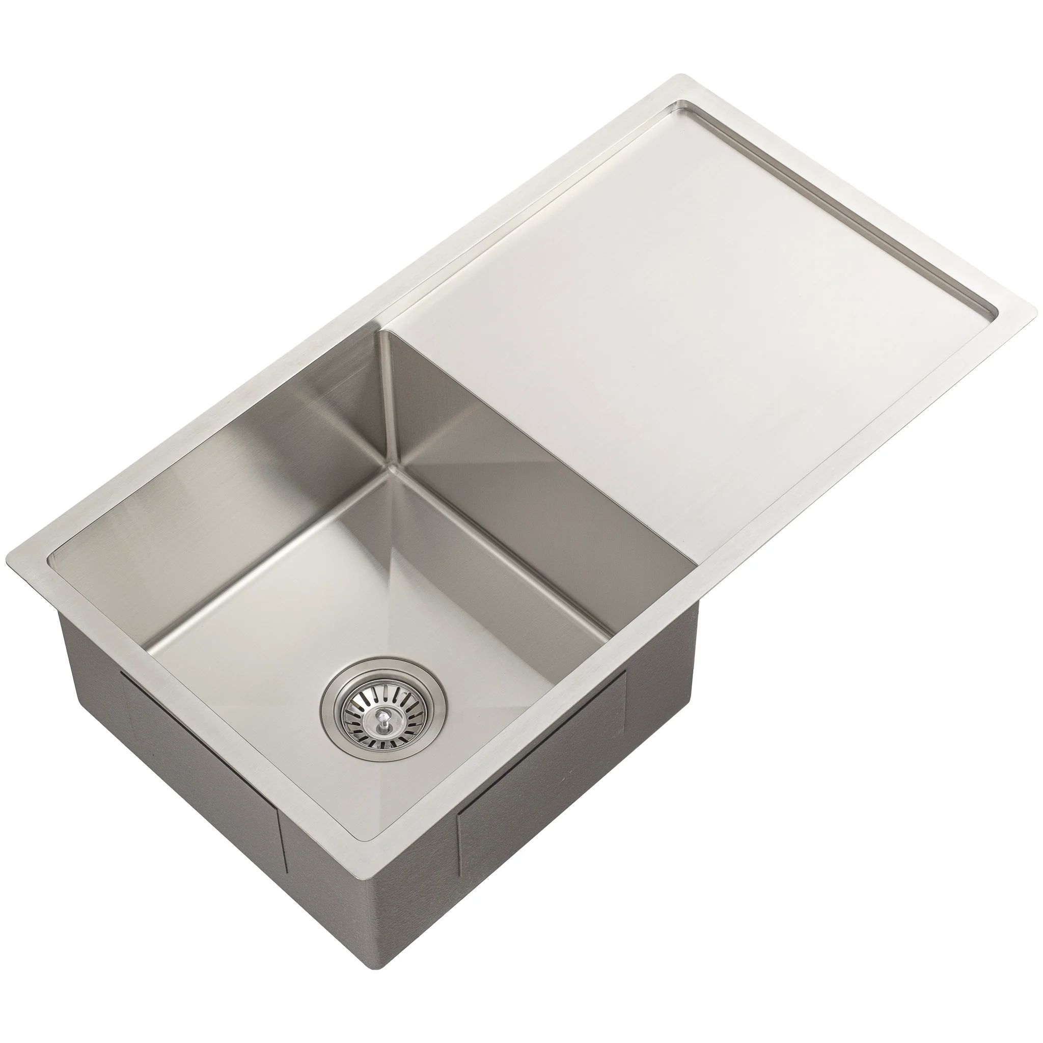 Retto II 850mm x 450mm x 230mm Stainless Steel Sink with Drainer, Brushed SS Nickel - Image 4