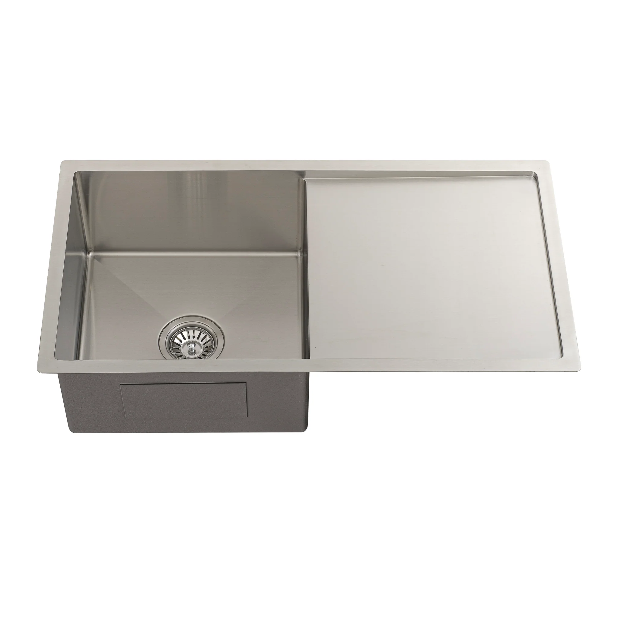Retto II 850mm x 450mm x 230mm Stainless Steel Sink with Drainer, Brushed SS Nickel - Image 5