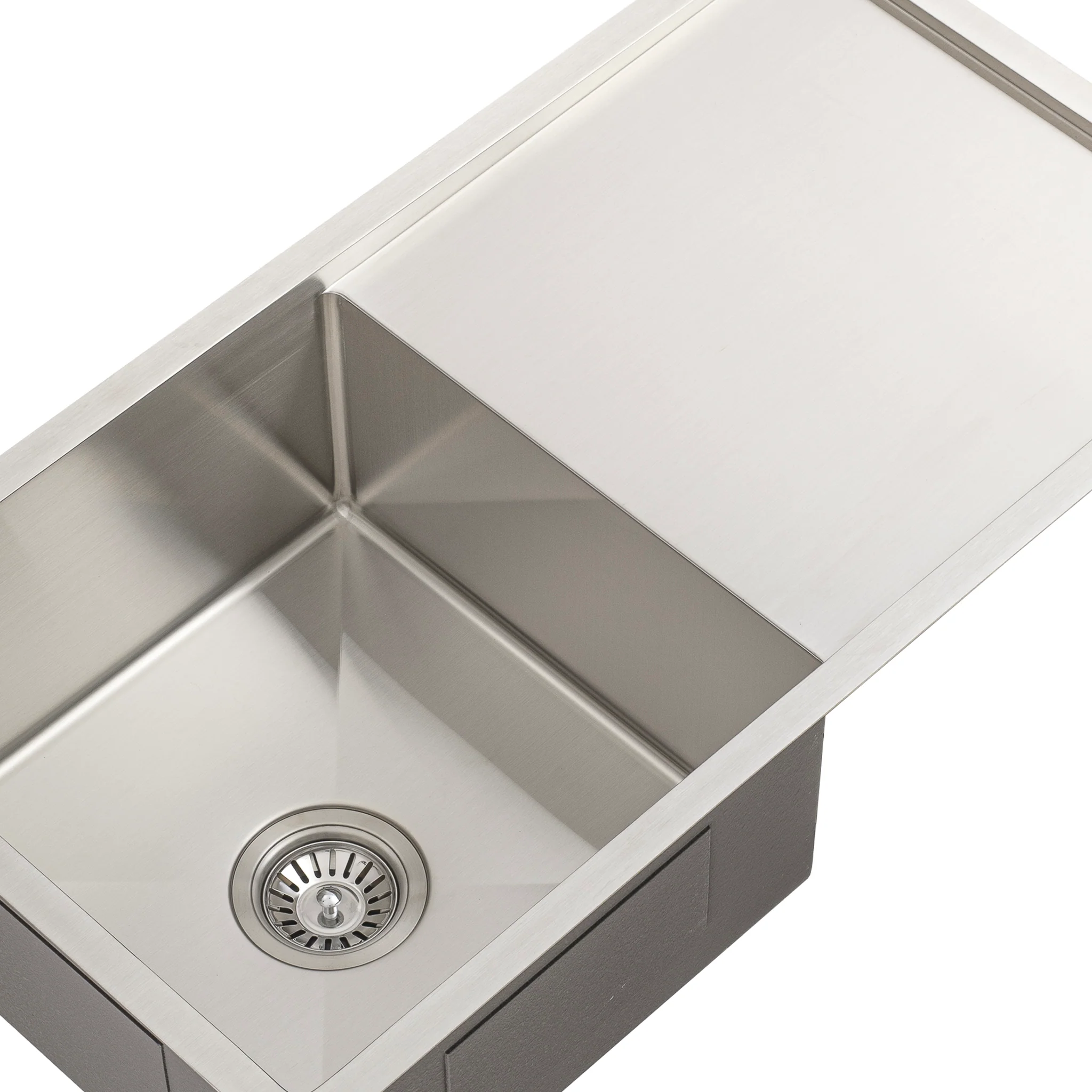 Retto II 850mm x 450mm x 230mm Stainless Steel Sink with Drainer, Brushed SS Nickel - Image 6