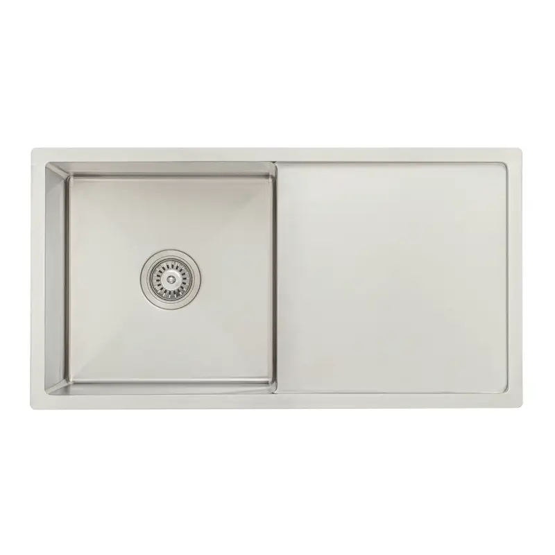 Retto II 850mm x 450mm x 230mm Stainless Steel Sink with Drainer, Brushed SS Nickel - Image 7