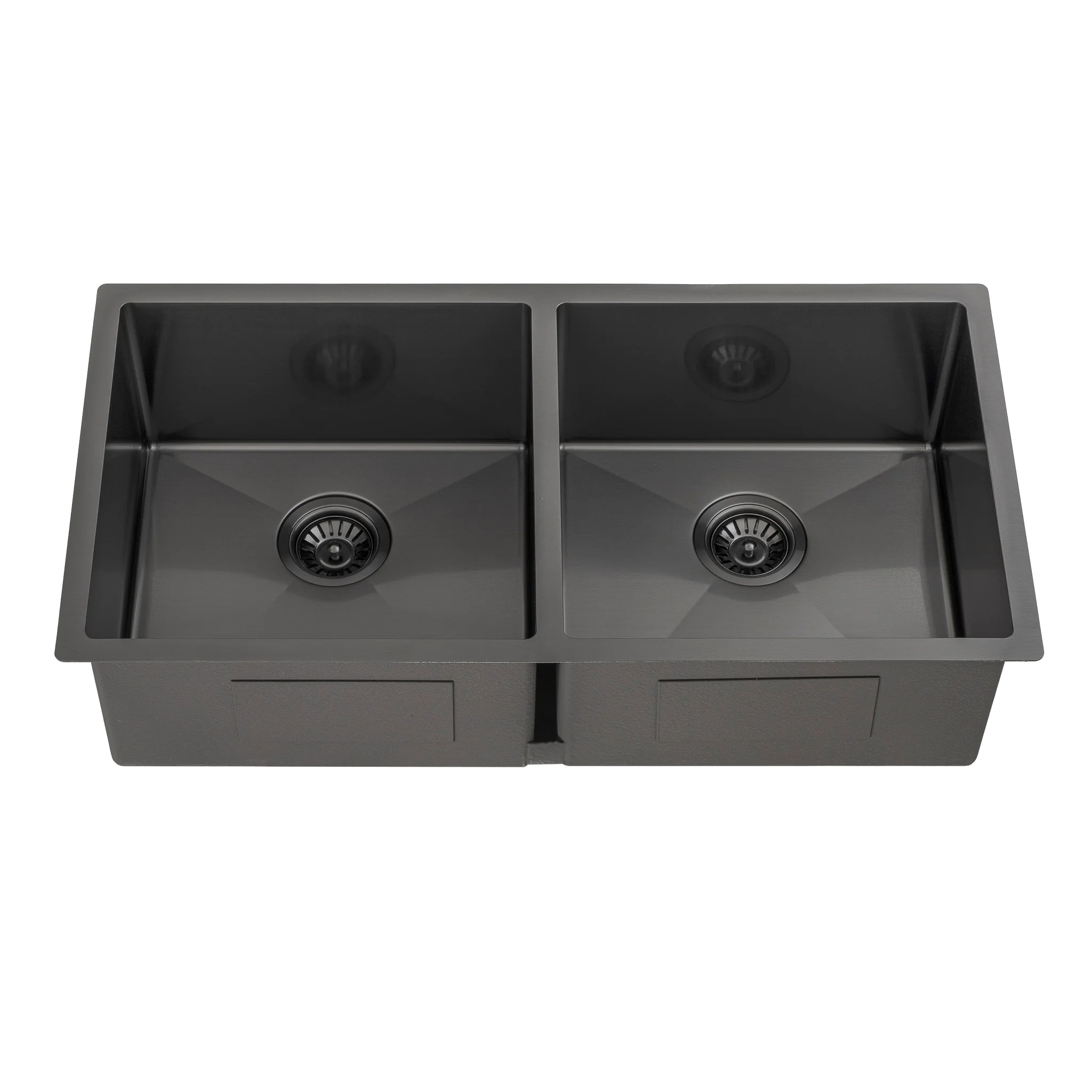 Retto II 875mm x 450mm x 230mm Stainless Steel Double Sink, Brushed Gunmetal Black - Image 5