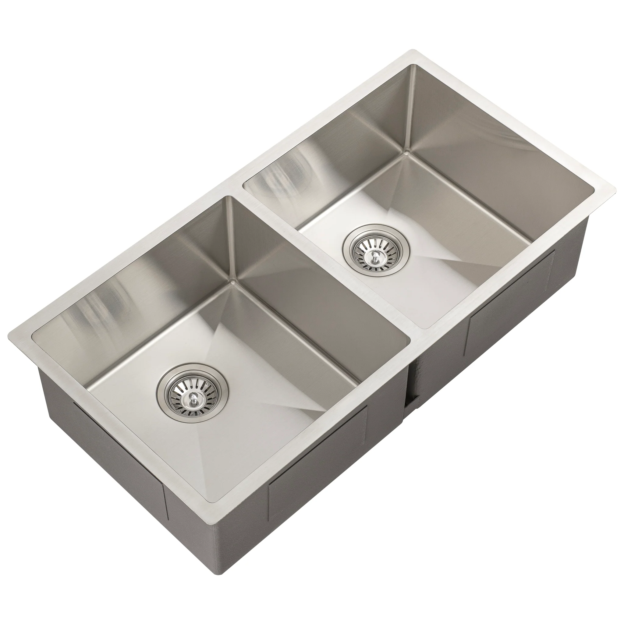 Retto II 875mm x 450mm x 230mm Stainless Steel Double Sink, Brushed SS Nickel - Image 4