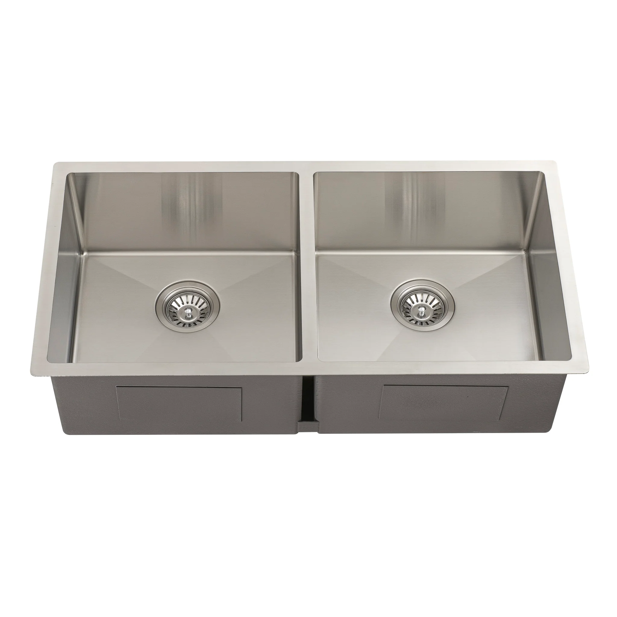 Retto II 875mm x 450mm x 230mm Stainless Steel Double Sink, Brushed SS Nickel - Image 5