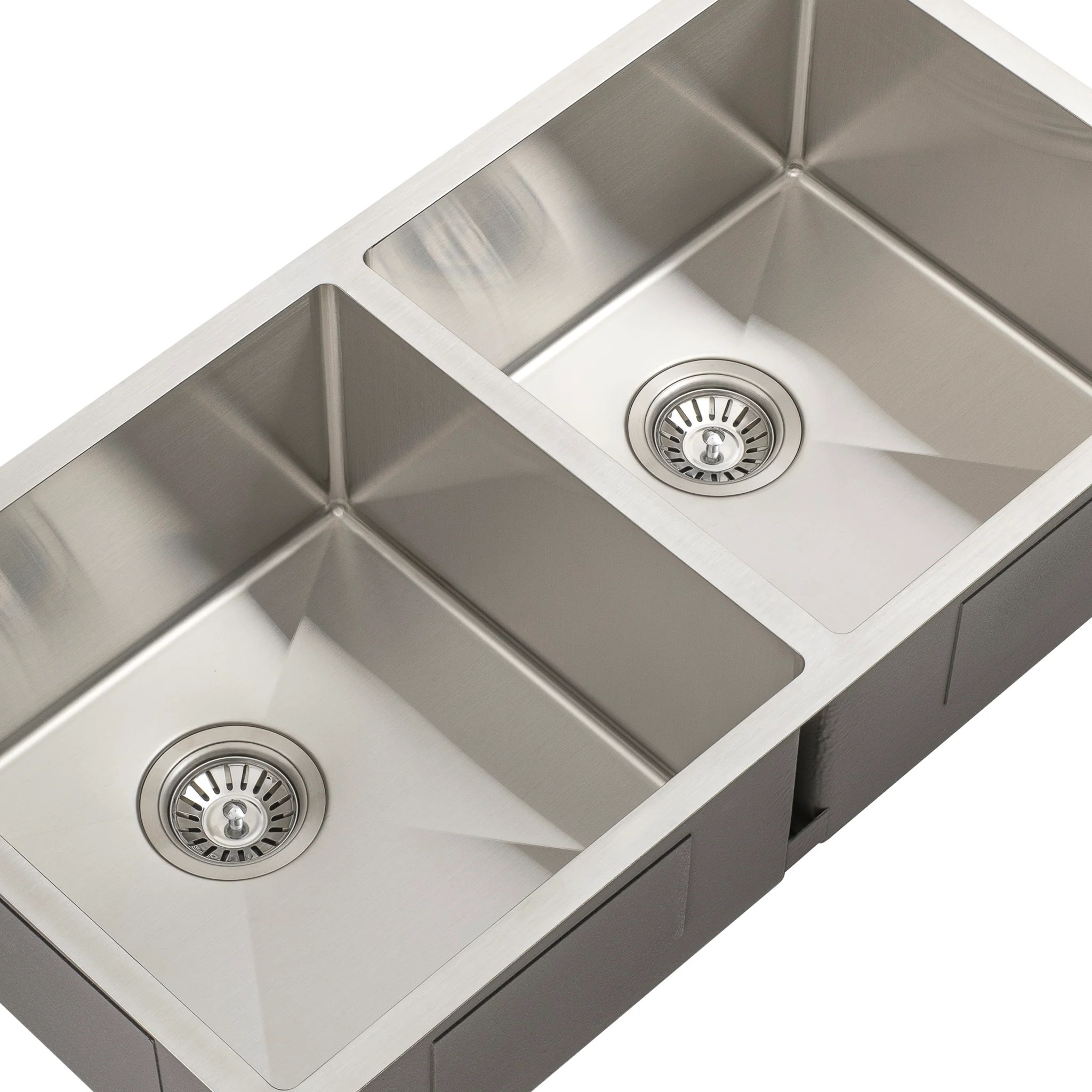 Retto II 875mm x 450mm x 230mm Stainless Steel Double Sink, Brushed SS Nickel - Image 6