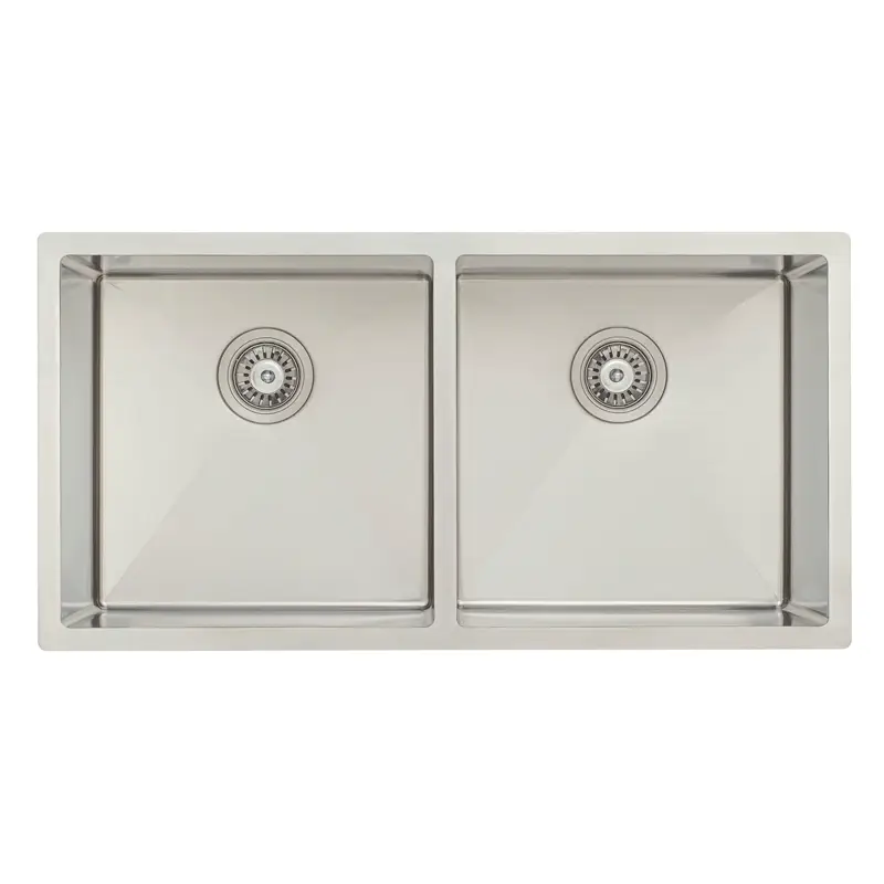 Retto II 875mm x 450mm x 230mm Stainless Steel Double Sink, Brushed SS Nickel - Image 7