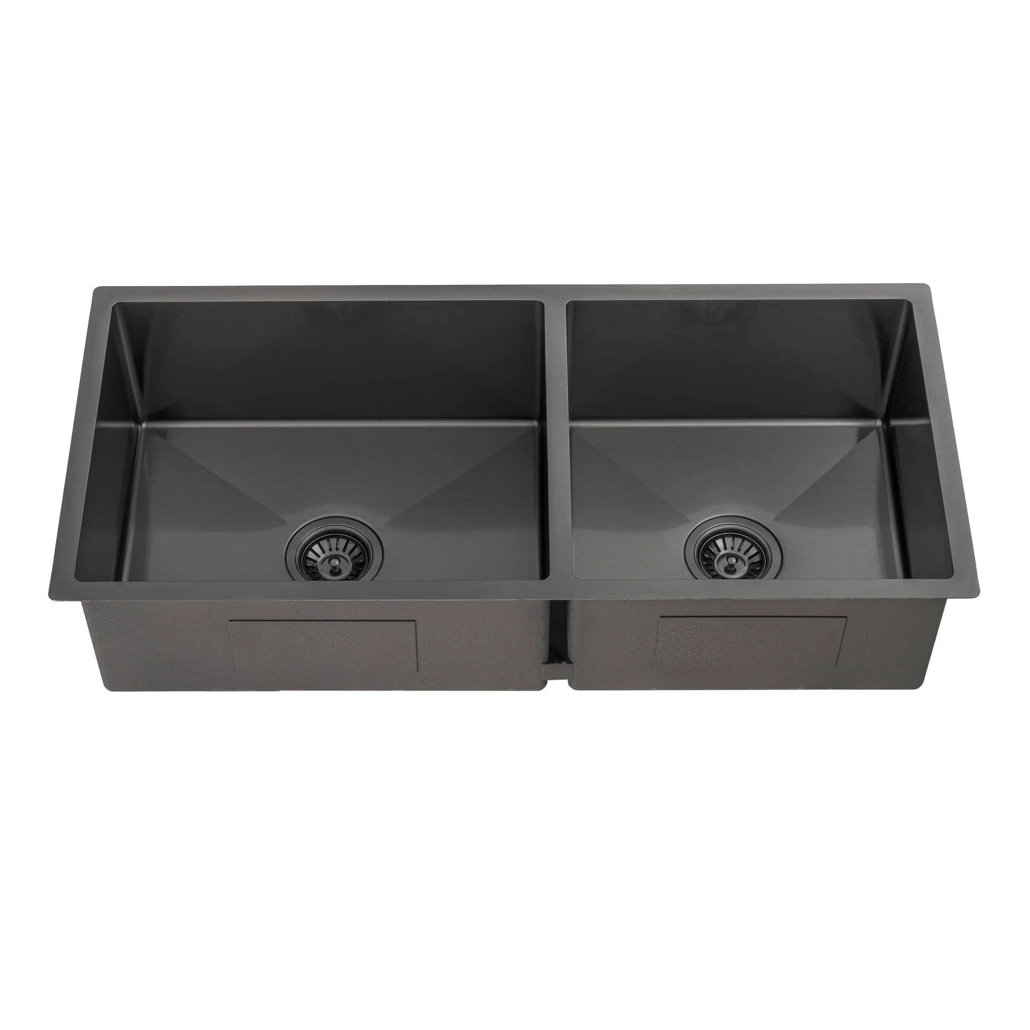 Retto II 975mm x 450mm x 230mm Stainless Steel Double Sink, Brushed Gunmetal Black - Image 5