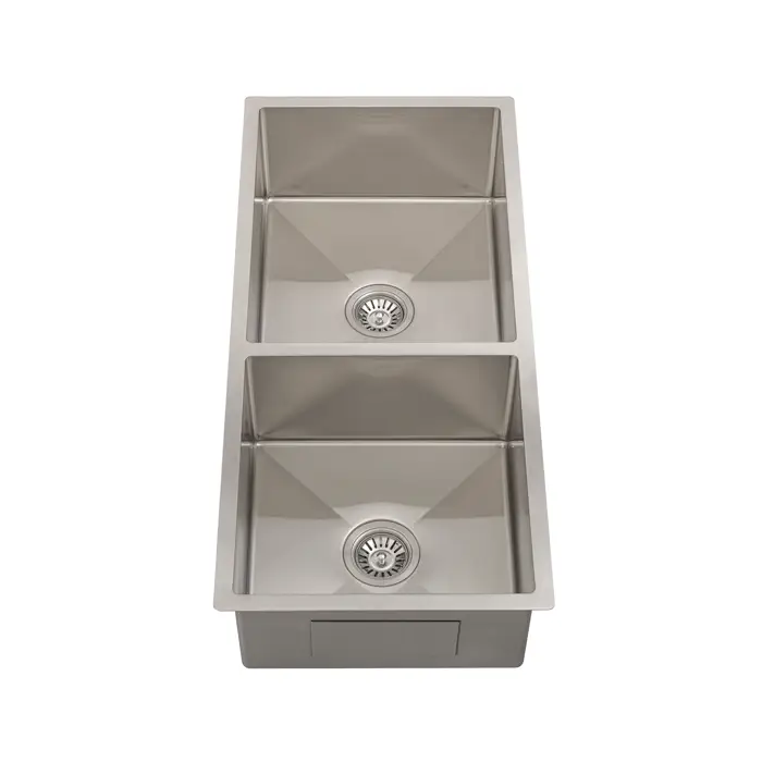 Retto II 975mm x 450mm x 230mm Stainless Steel Double Sink, Brushed SS Nickel - Image 3