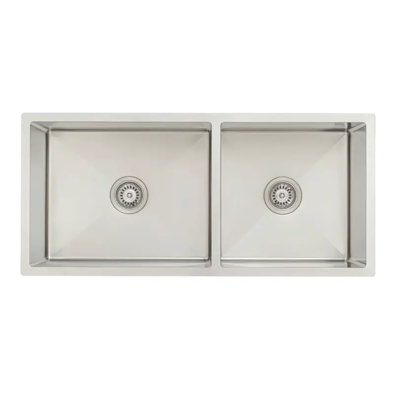 Retto II 975mm x 450mm x 230mm Stainless Steel Double Sink, Brushed SS Nickel - Image 7