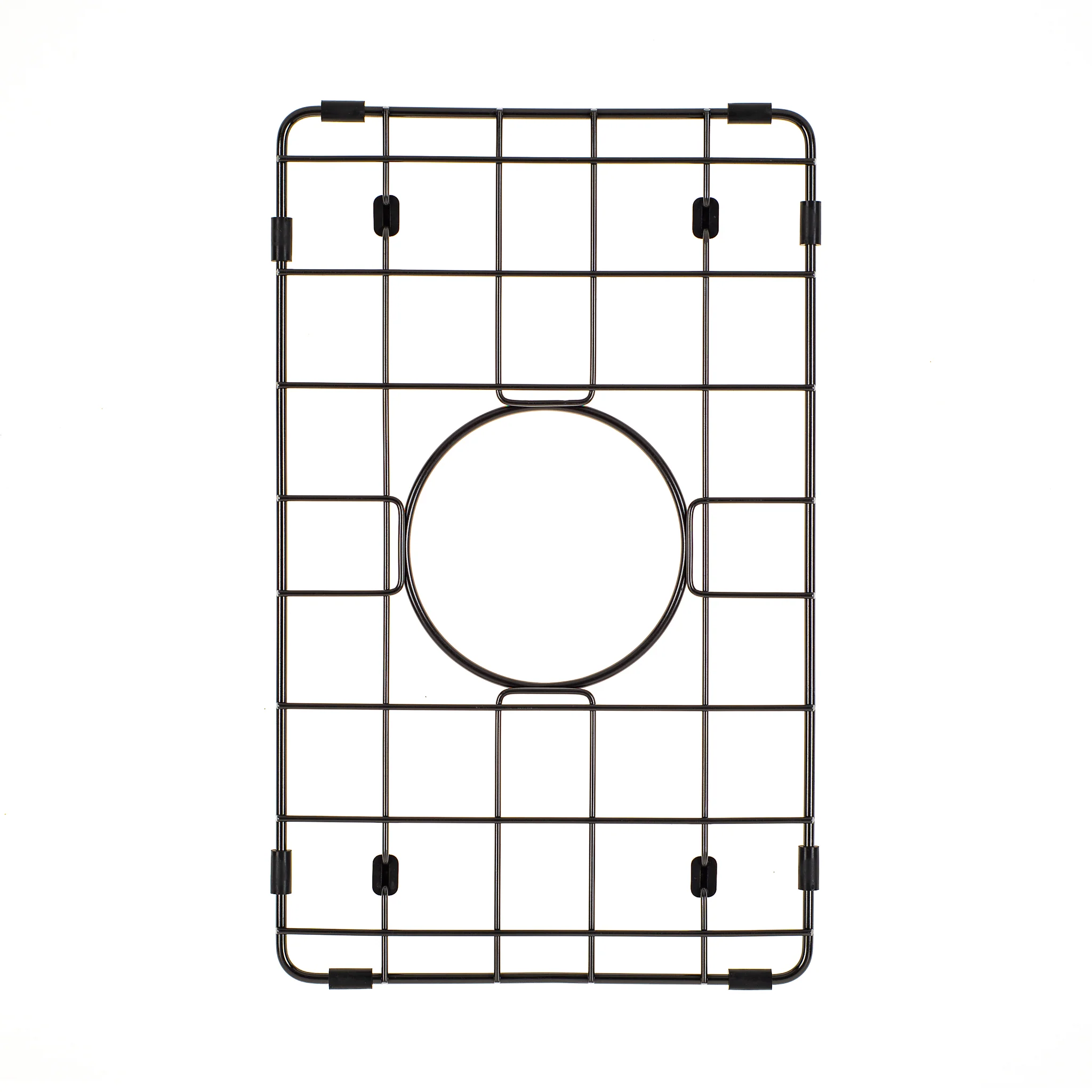 Retto II Stainless Steel Sink Grid 250 x 400mm with Centre Waste Hole, Brushed Gunmetal Black