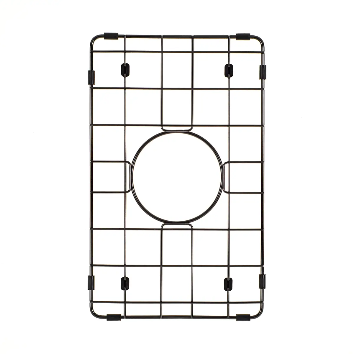 Retto II Stainless Steel Sink Grid 250 x 400mm with Centre Waste Hole, Brushed Gunmetal Black - Image 3
