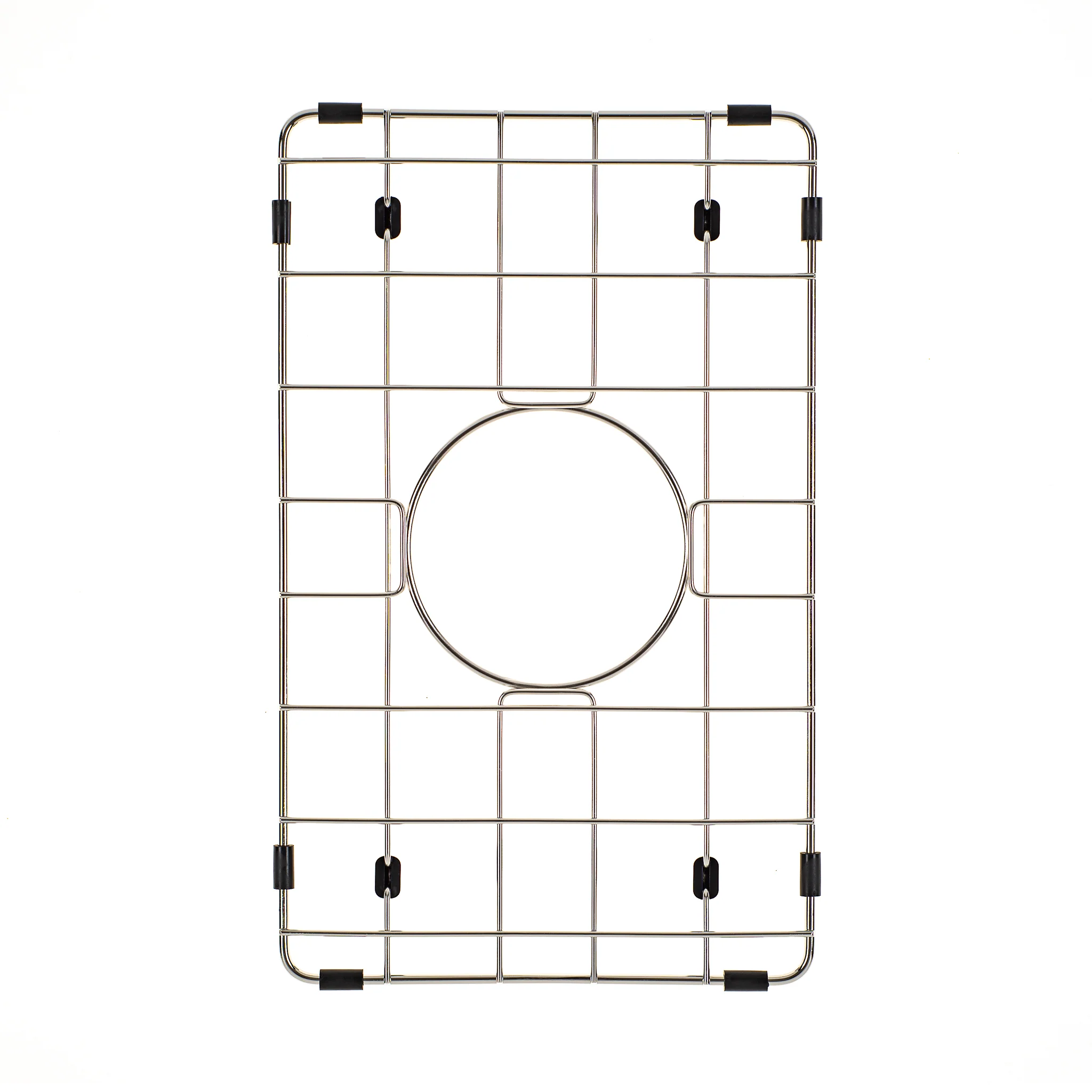 Retto II Stainless Steel Sink Grid 250 x 400mm with Centre Waste Hole, Brushed SS Nickel