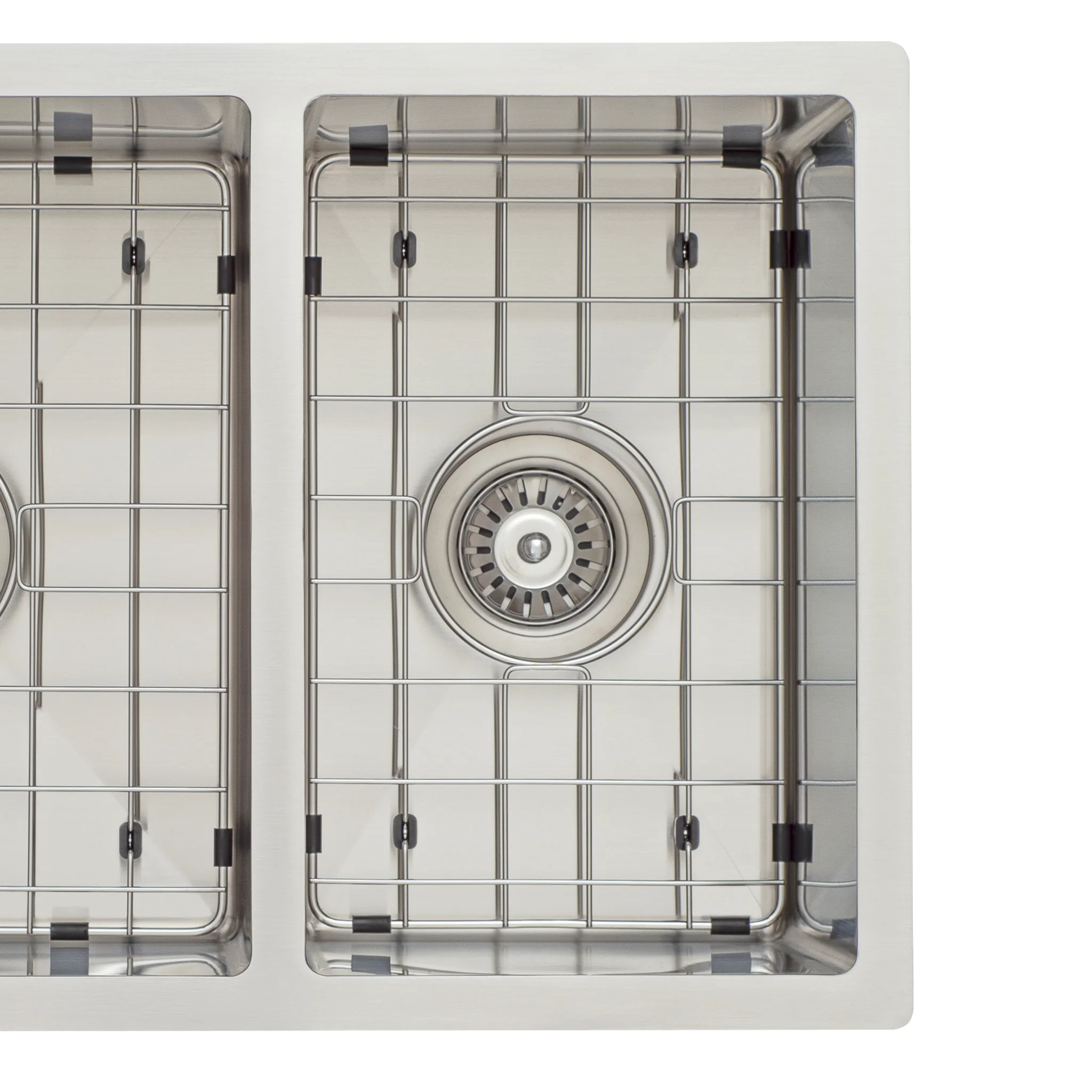Retto II Stainless Steel Sink Grid 250 x 400mm with Centre Waste Hole, Brushed SS Nickel - Image 2