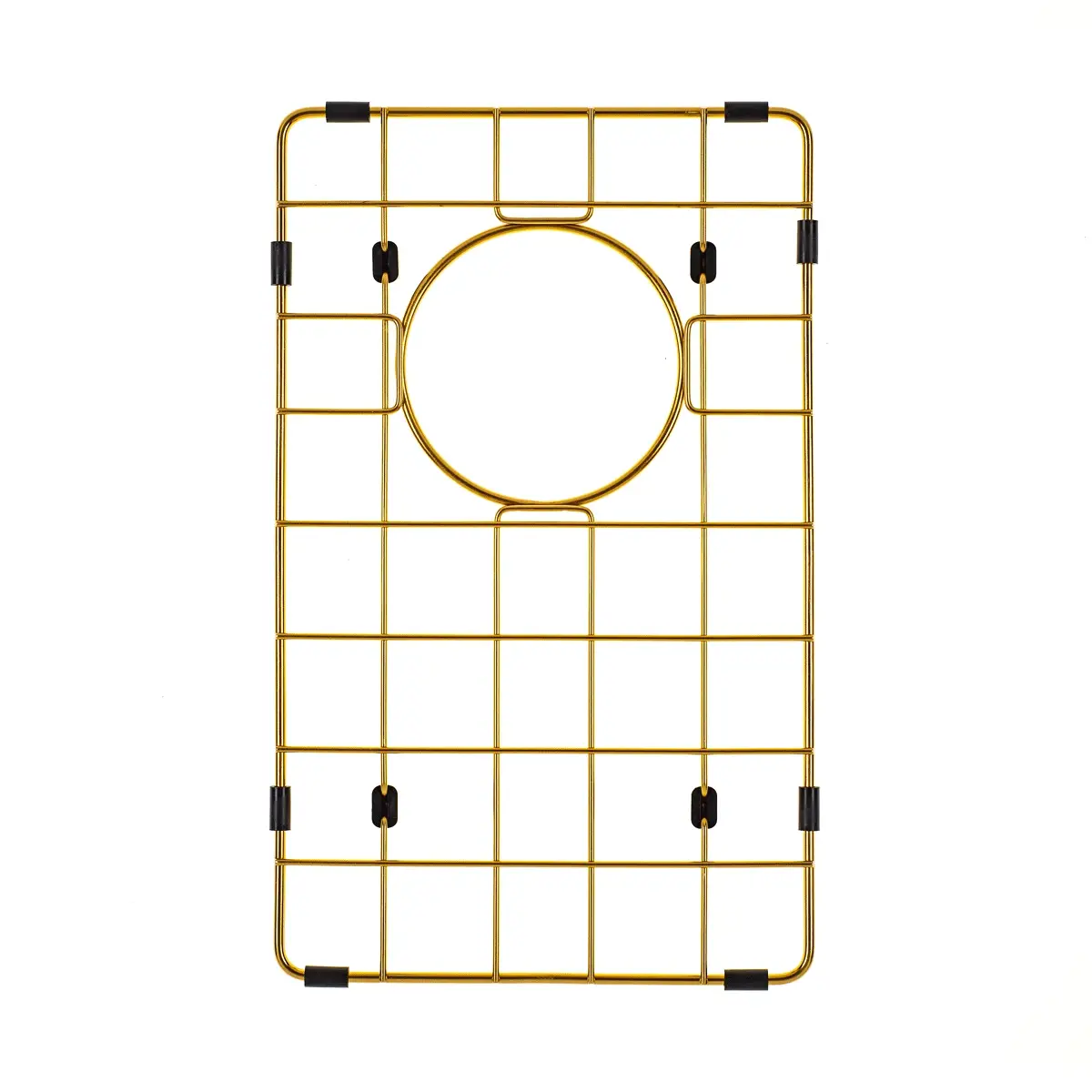 Retto II Stainless Steel Sink Grid 250 x 400mm with Rear Waste Hole, Brushed Brass Gold - Image 3