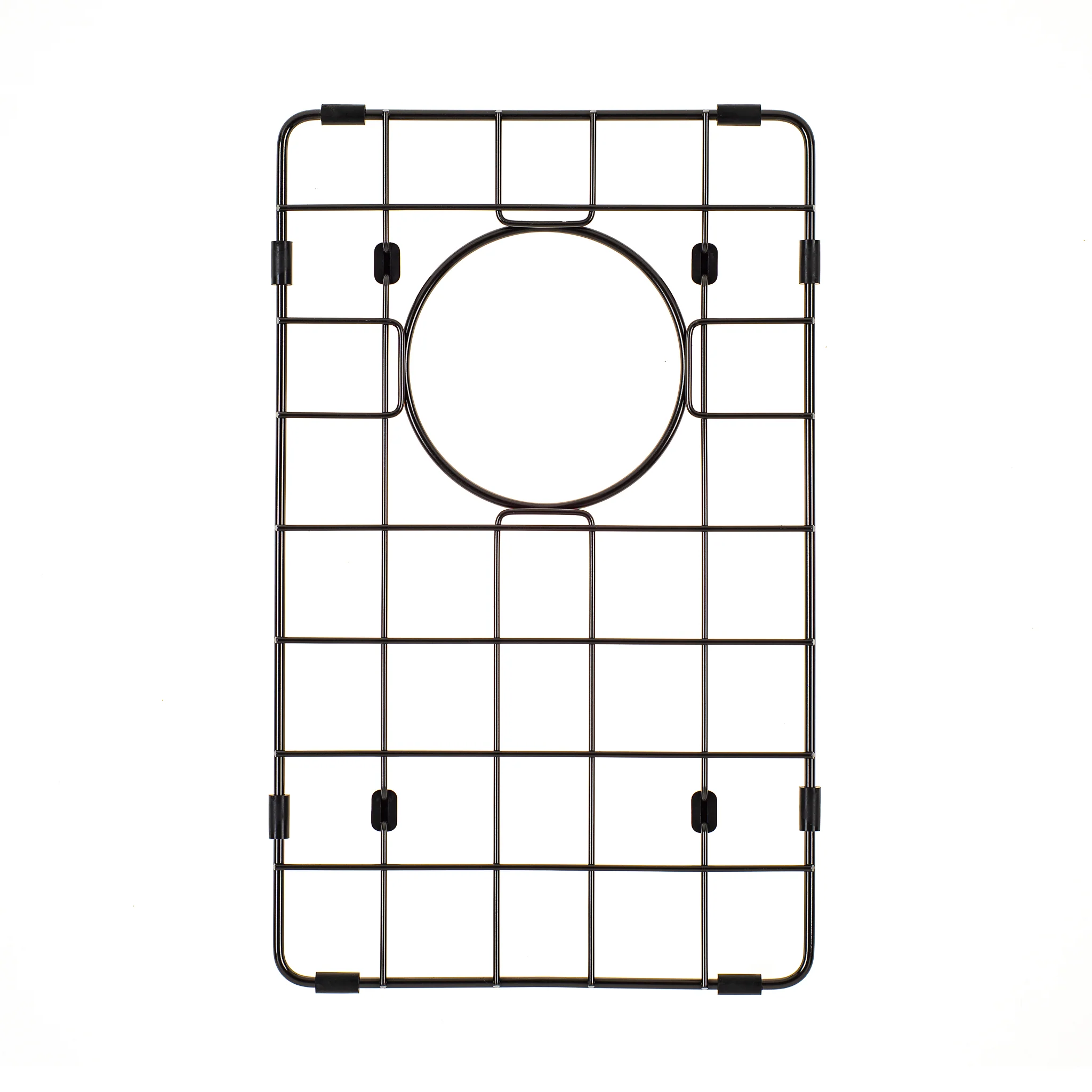 Retto II Stainless Steel Sink Grid 250 x 400mm with Rear Waste Hole, Brushed Gunmetal Black