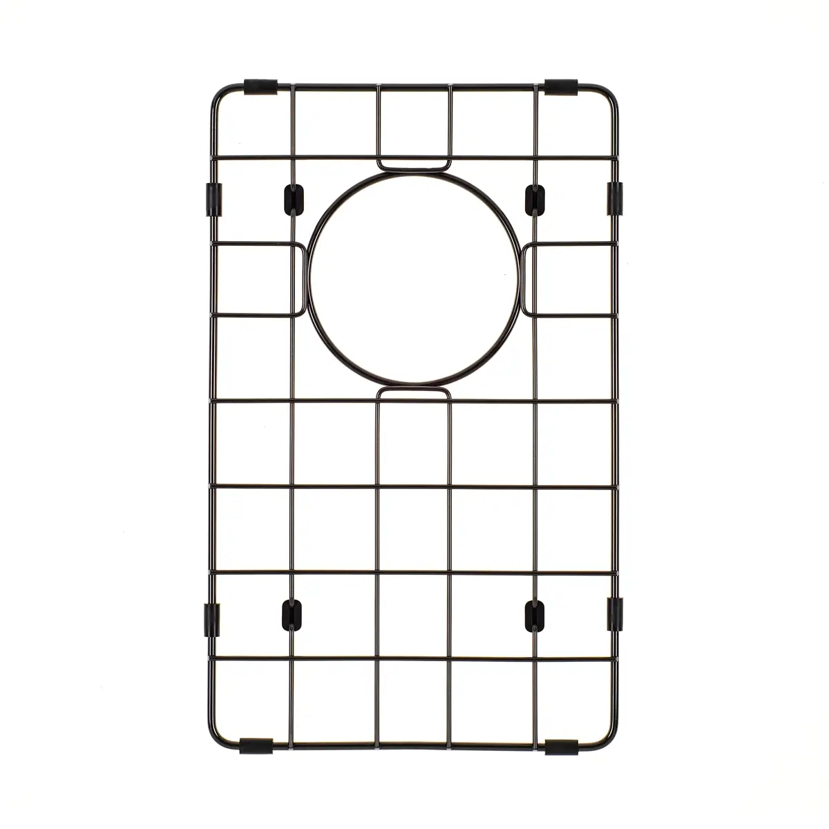 Retto II Stainless Steel Sink Grid 250 x 400mm with Rear Waste Hole, Brushed Gunmetal Black - Image 3