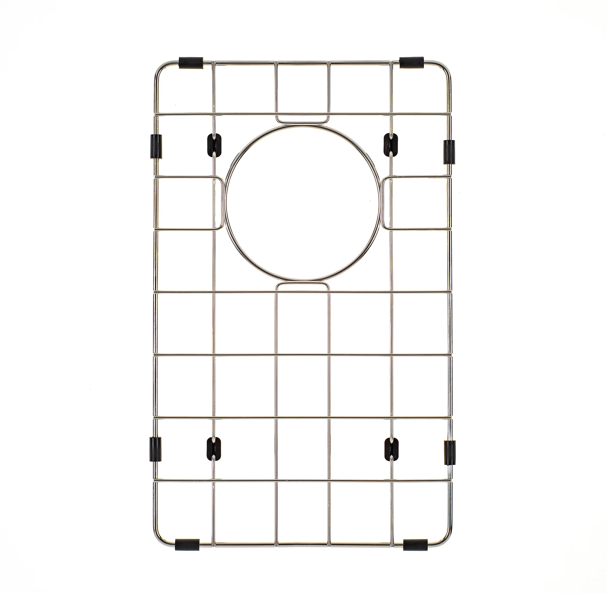 Retto II Stainless Steel Sink Grid 250 x 400mm with Rear Waste Hole, Brushed SS Nickel