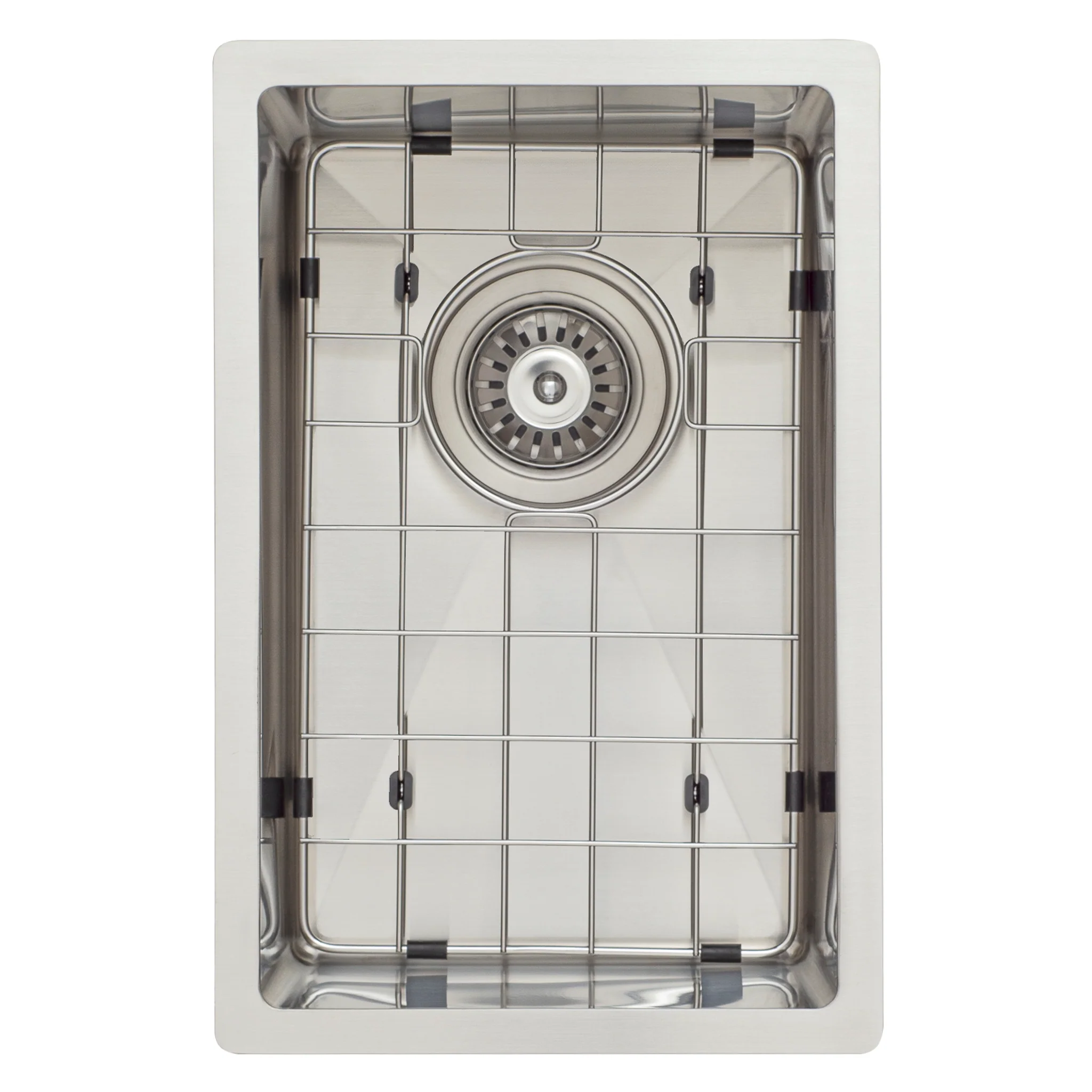 Retto II Stainless Steel Sink Grid 250 x 400mm with Rear Waste Hole, Brushed SS Nickel - Image 2