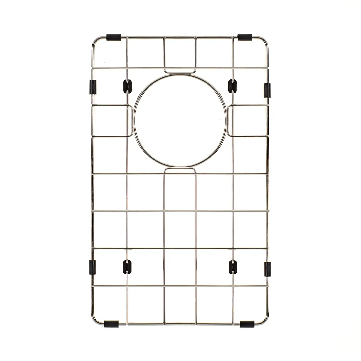 Retto II Stainless Steel Sink Grid 250 x 400mm with Rear Waste Hole, Brushed SS Nickel - Image 3