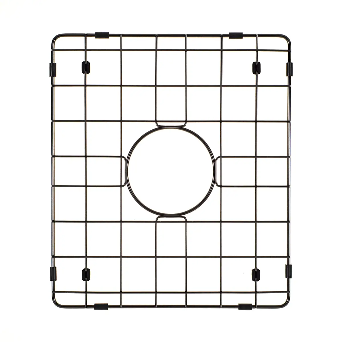 Retto II Stainless Steel Sink Grid 350 x 400mm with Centre Waste Hole, Brushed Gunmetal Black - Image 3