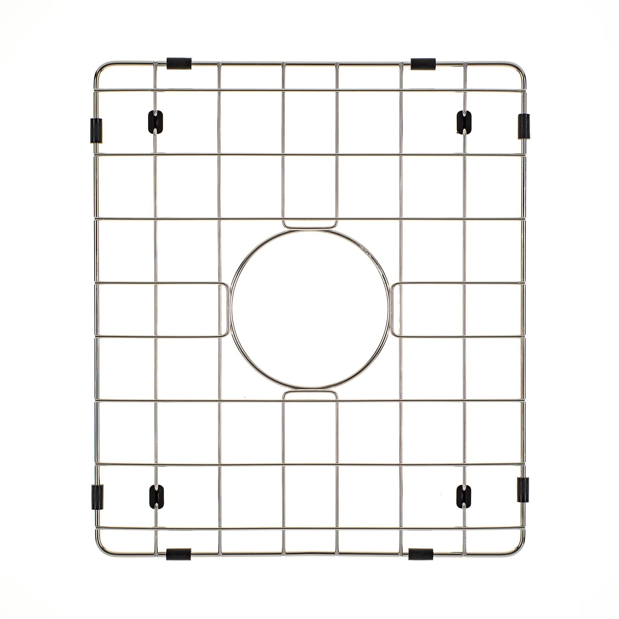 Retto II Stainless Steel Sink Grid 350 x 400mm with Centre Waste Hole, Brushed SS Nickel