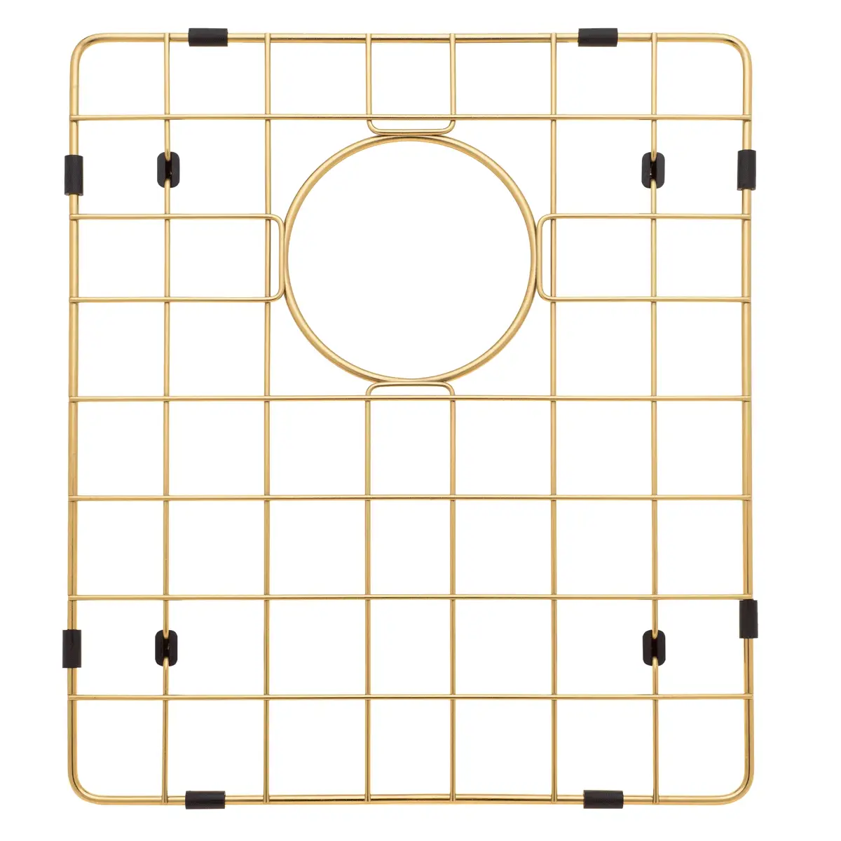 Retto II Stainless Steel Sink Grid 350 x 400mm with Rear Waste Hole, Brushed Brass Gold - Image 4