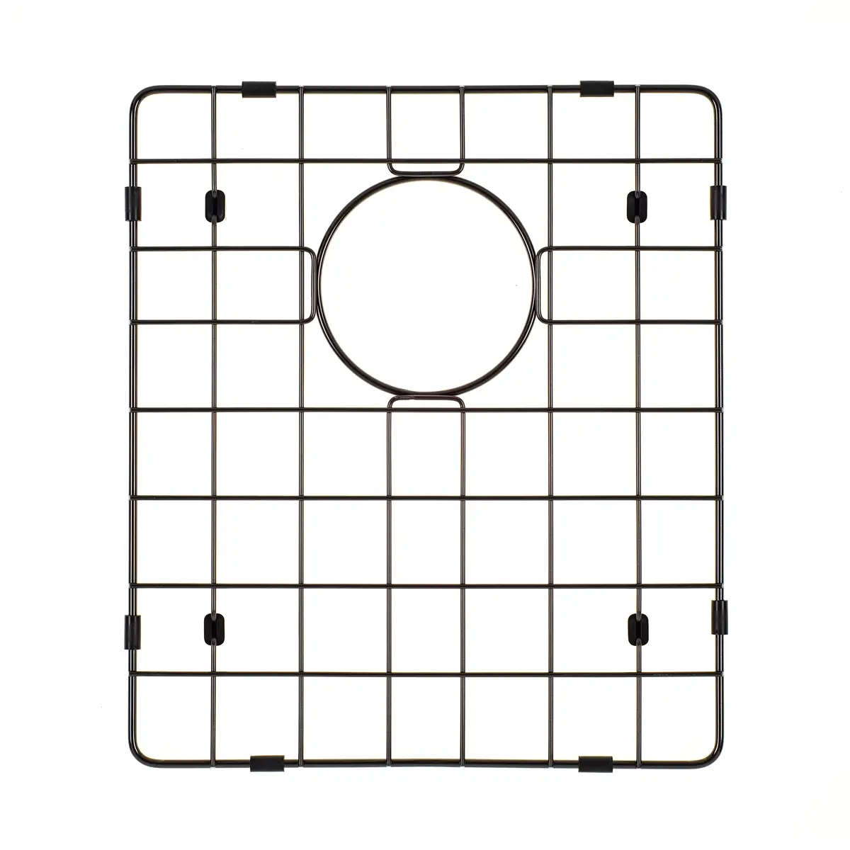 Retto II Stainless Steel Sink Grid 350 x 400mm with Rear Waste Hole, Brushed Gunmetal Black - Image 3