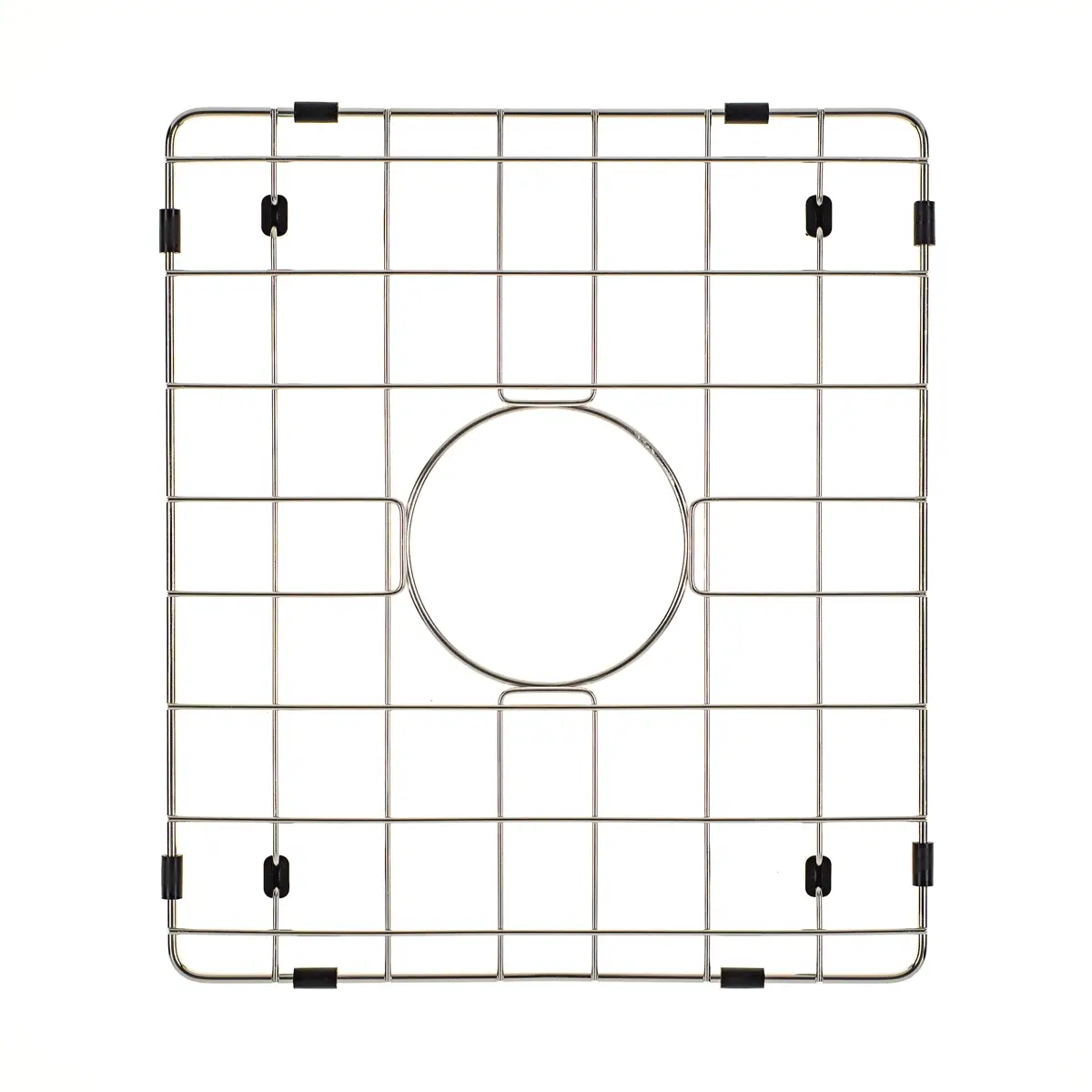 Retto II Stainless Steel Sink Grid 350 x 400mm with Rear Waste Hole, Brushed SS Nickel - Image 3
