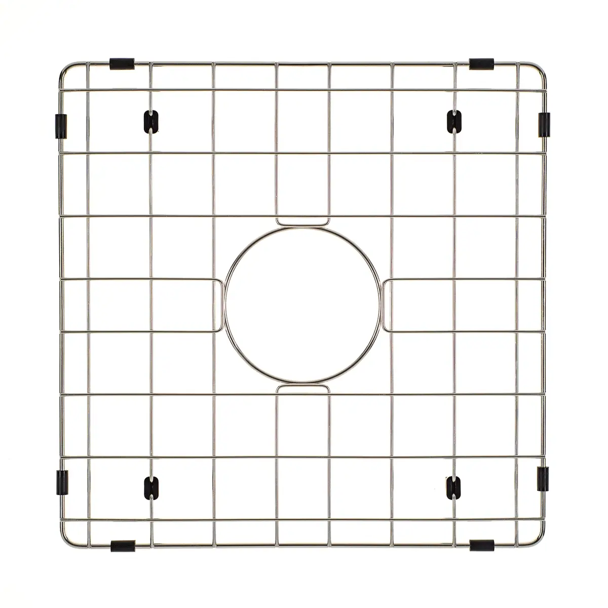 Retto II Stainless Steel Sink Grid 400 x 400mm with Centre Waste Hole, Brushed SS Nickel - Image 3