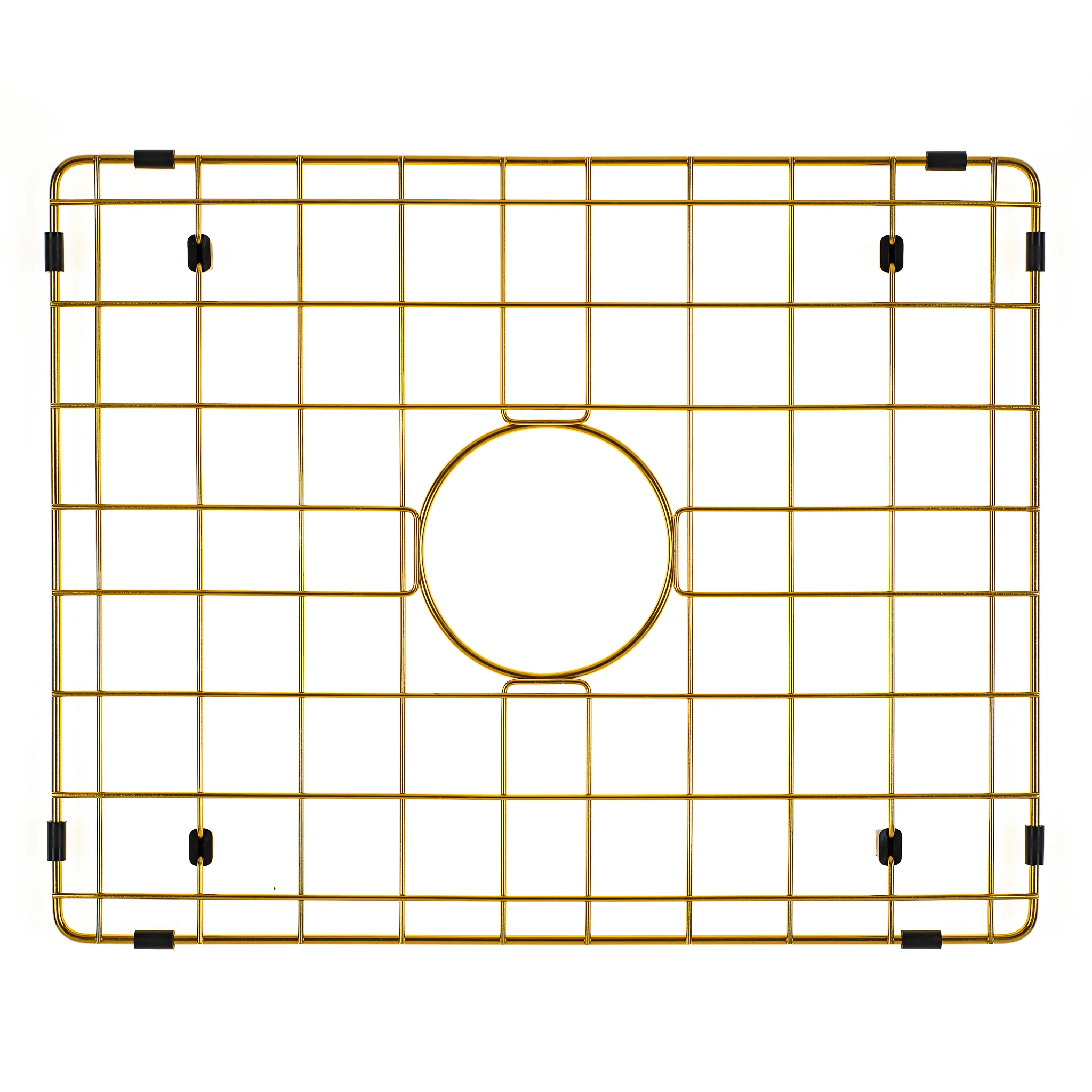 Retto II Stainless Steel Sink Grid 500 x 400mm with Centre Waste Hole, Brushed Brass Gold