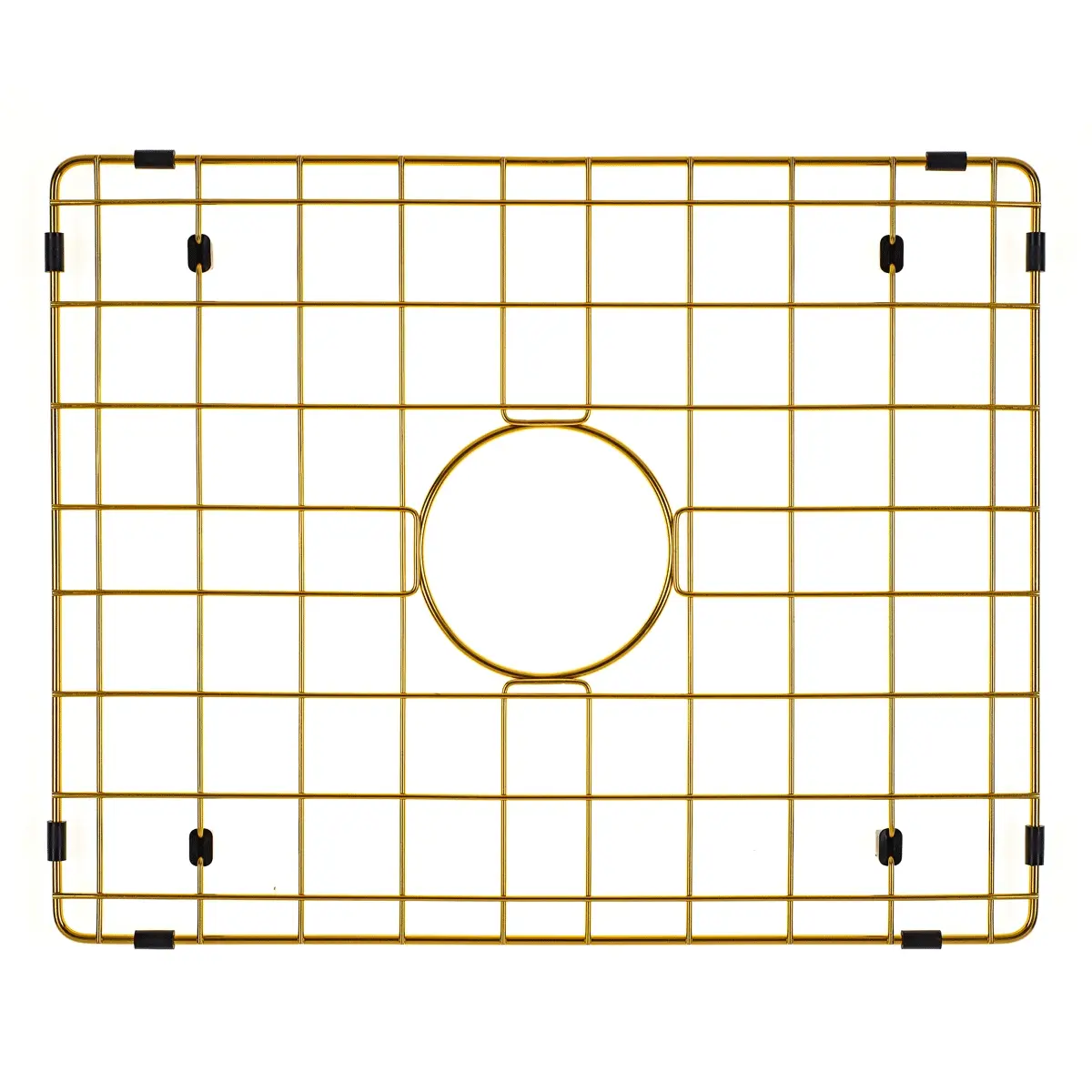 Retto II Stainless Steel Sink Grid 500 x 400mm with Centre Waste Hole, Brushed Brass Gold - Image 3