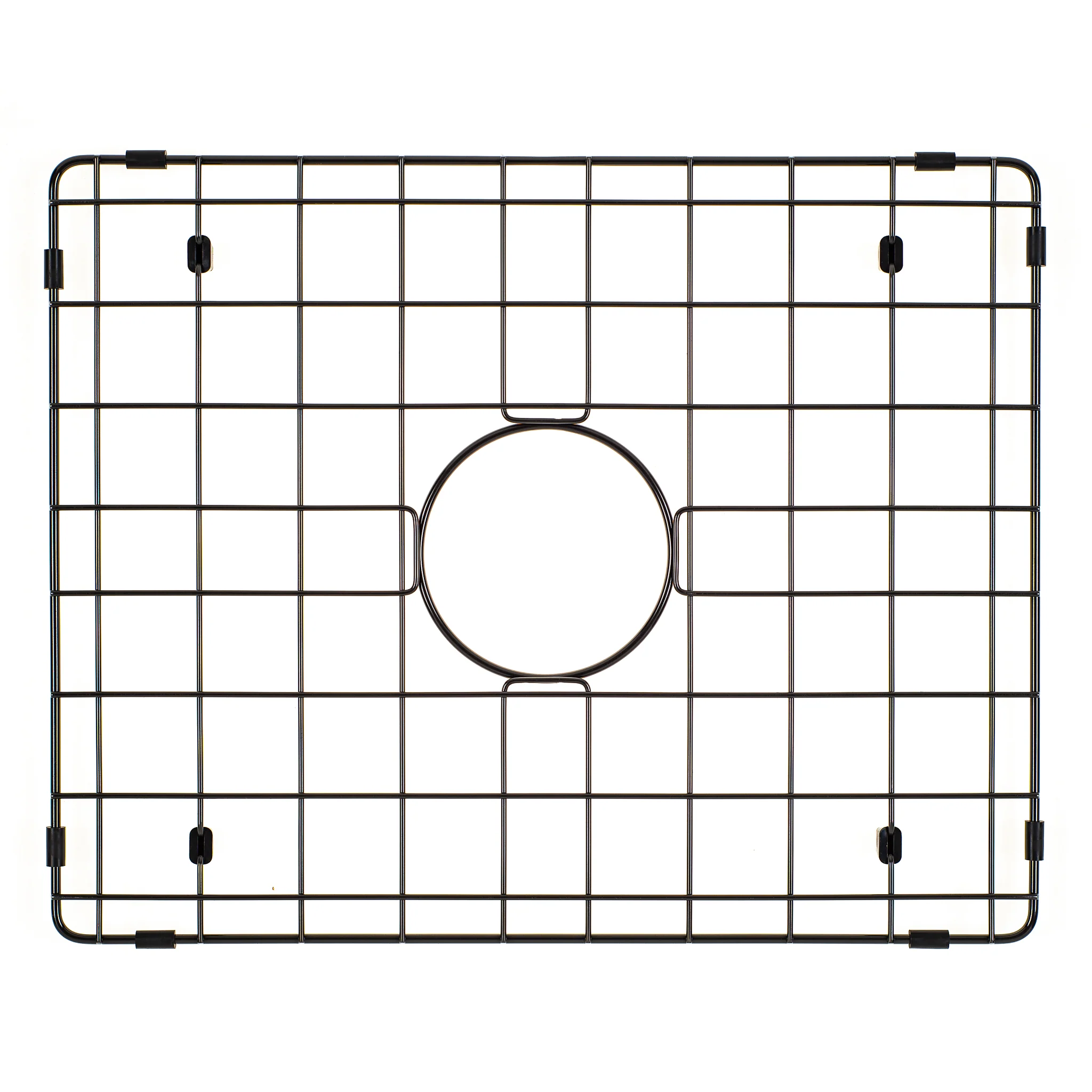 Retto II Stainless Steel Sink Grid 500 x 400mm with Centre Waste Hole, Brushed Gunmetal Black