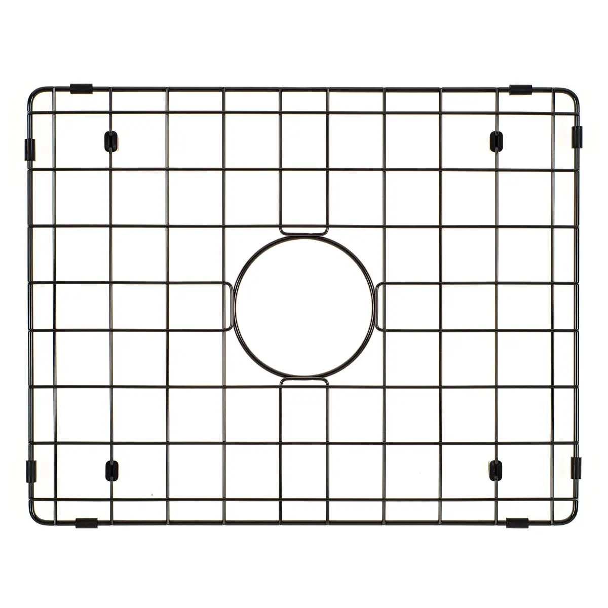 Retto II Stainless Steel Sink Grid 500 x 400mm with Centre Waste Hole, Brushed Gunmetal Black - Image 3