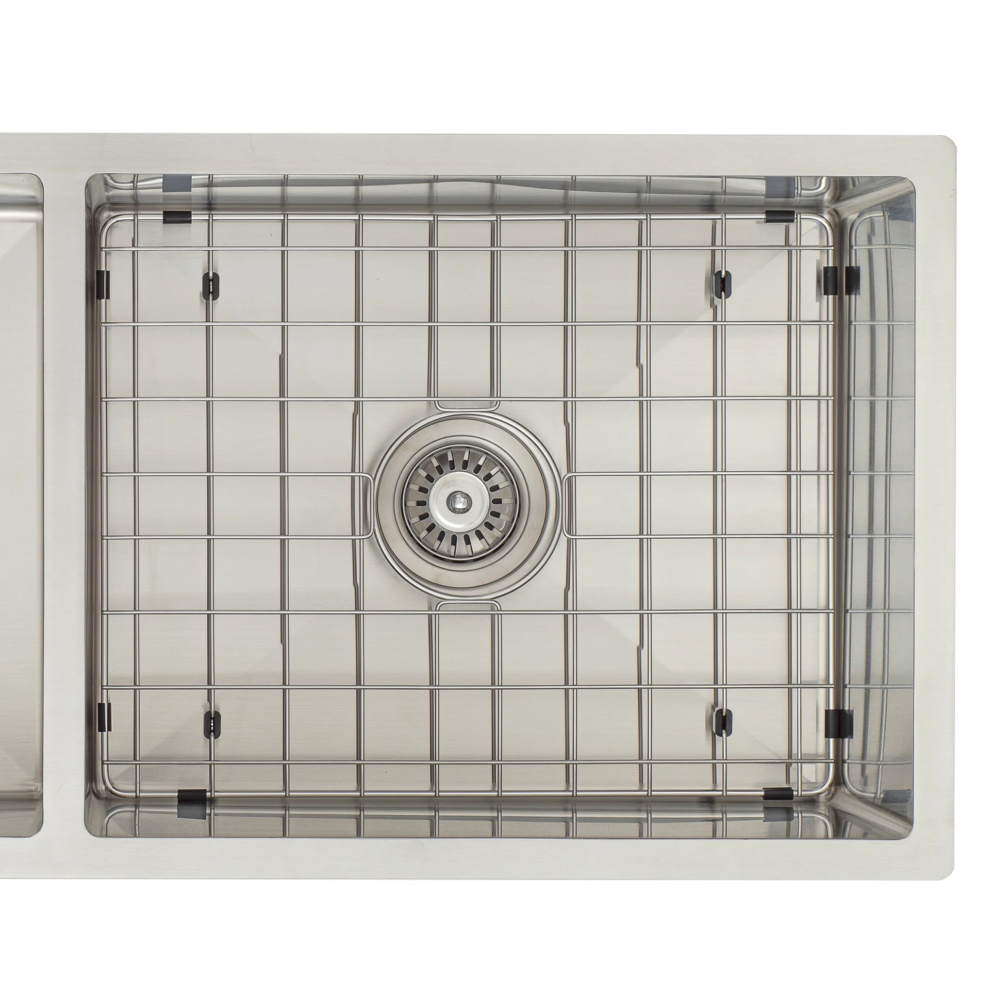 Retto II Stainless Steel Sink Grid 500 x 400mm with Centre Waste Hole, Brushed SS Nickel - Image 2