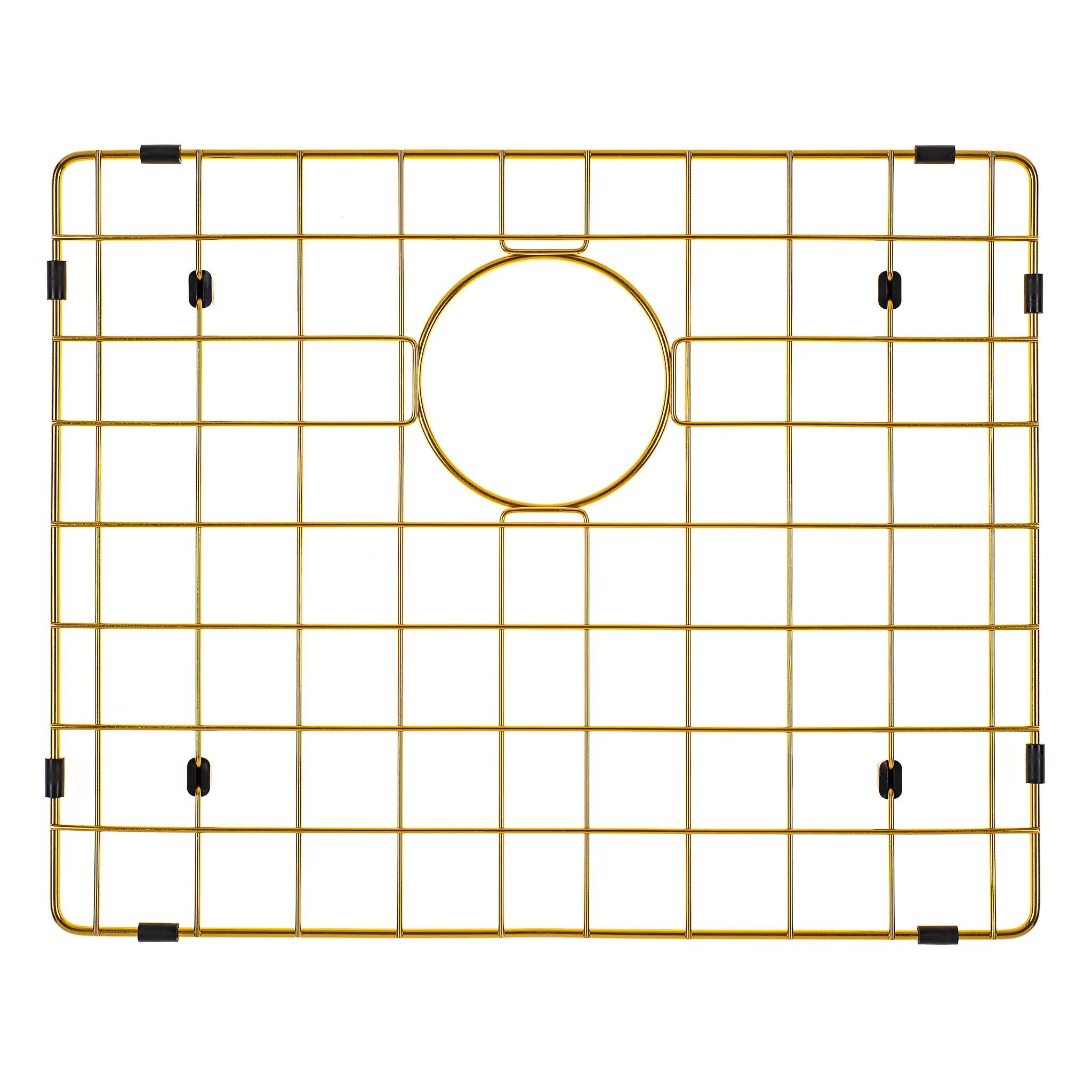 Retto II Stainless Steel Sink Grid 500 x 400mm with Rear Waste Hole, Brushed Brass Gold